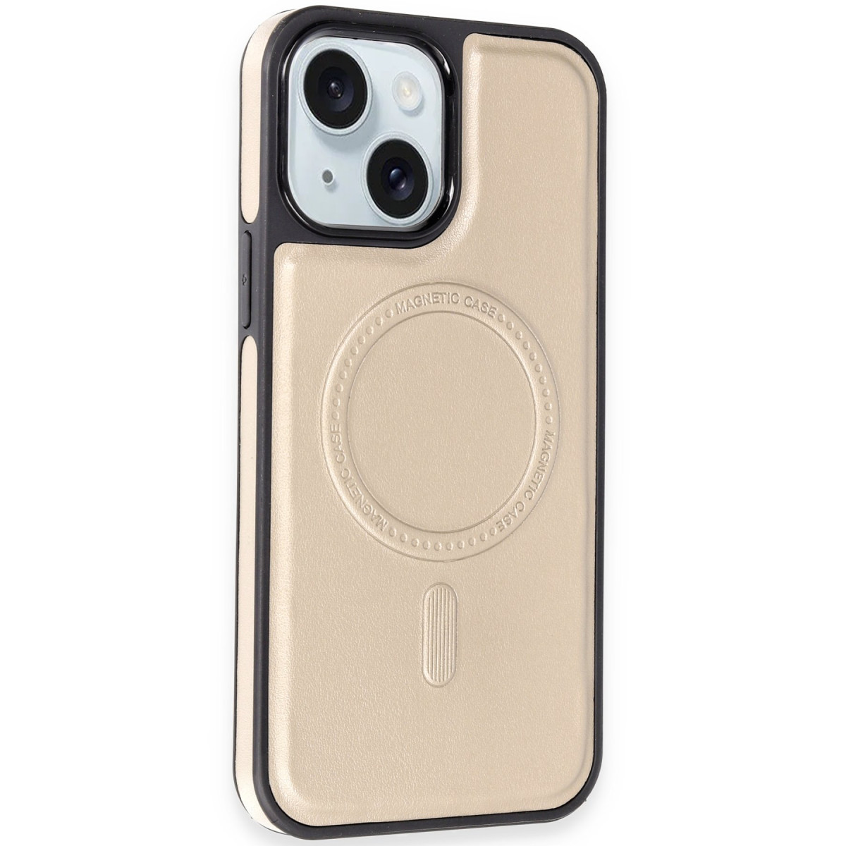 Newface Apple iPhone 15 Kılıf Ozzi Magsafe Deri Kapak - Natural Grey — görsel 8