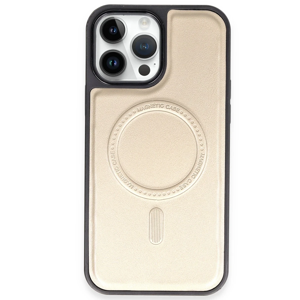 Newface Apple iPhone 13 Pro Max Kılıf Ozzi Magsafe Deri Kapak - Natural Grey — görsel 4