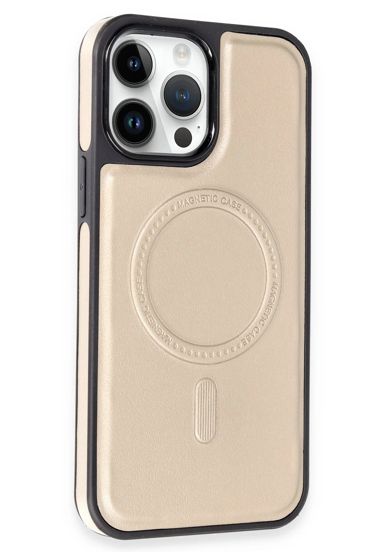 Newface Apple iPhone 13 Pro Max Kılıf Ozzi Magsafe Deri Kapak - Natural Grey — görsel 2