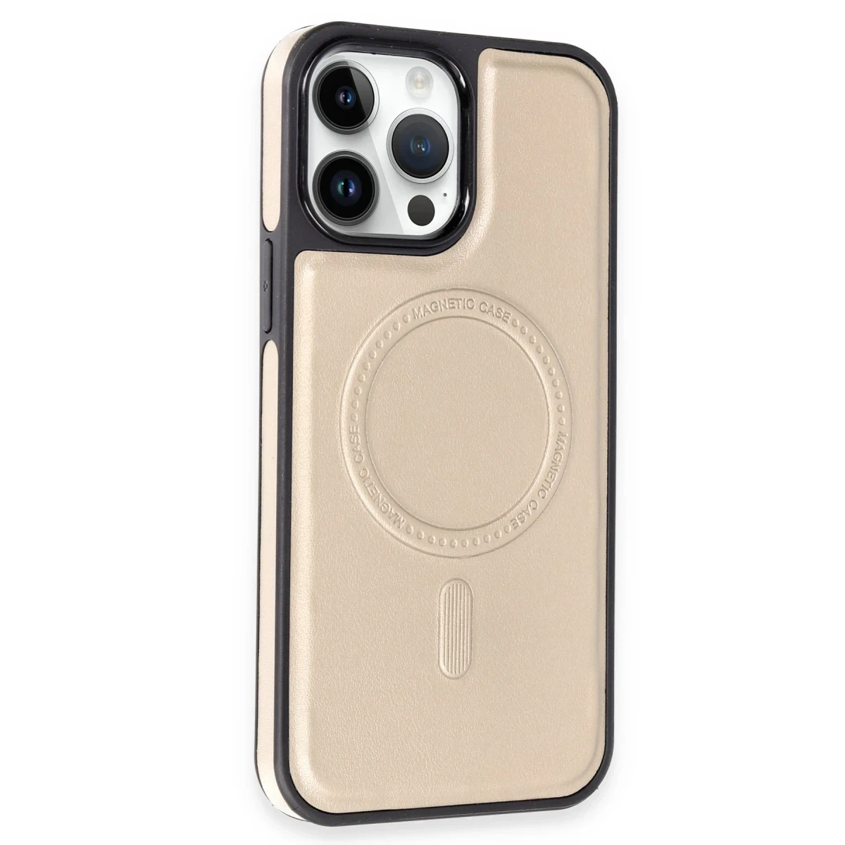 Newface Apple iPhone 13 Pro Max Kılıf Ozzi Magsafe Deri Kapak - Natural Grey — görsel 5