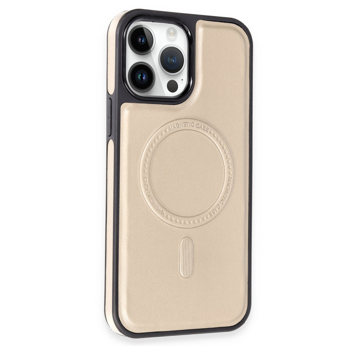 Newface Apple iPhone 13 Pro Max Kılıf Ozzi Magsafe Deri Kapak - Natural Grey — görsel 8