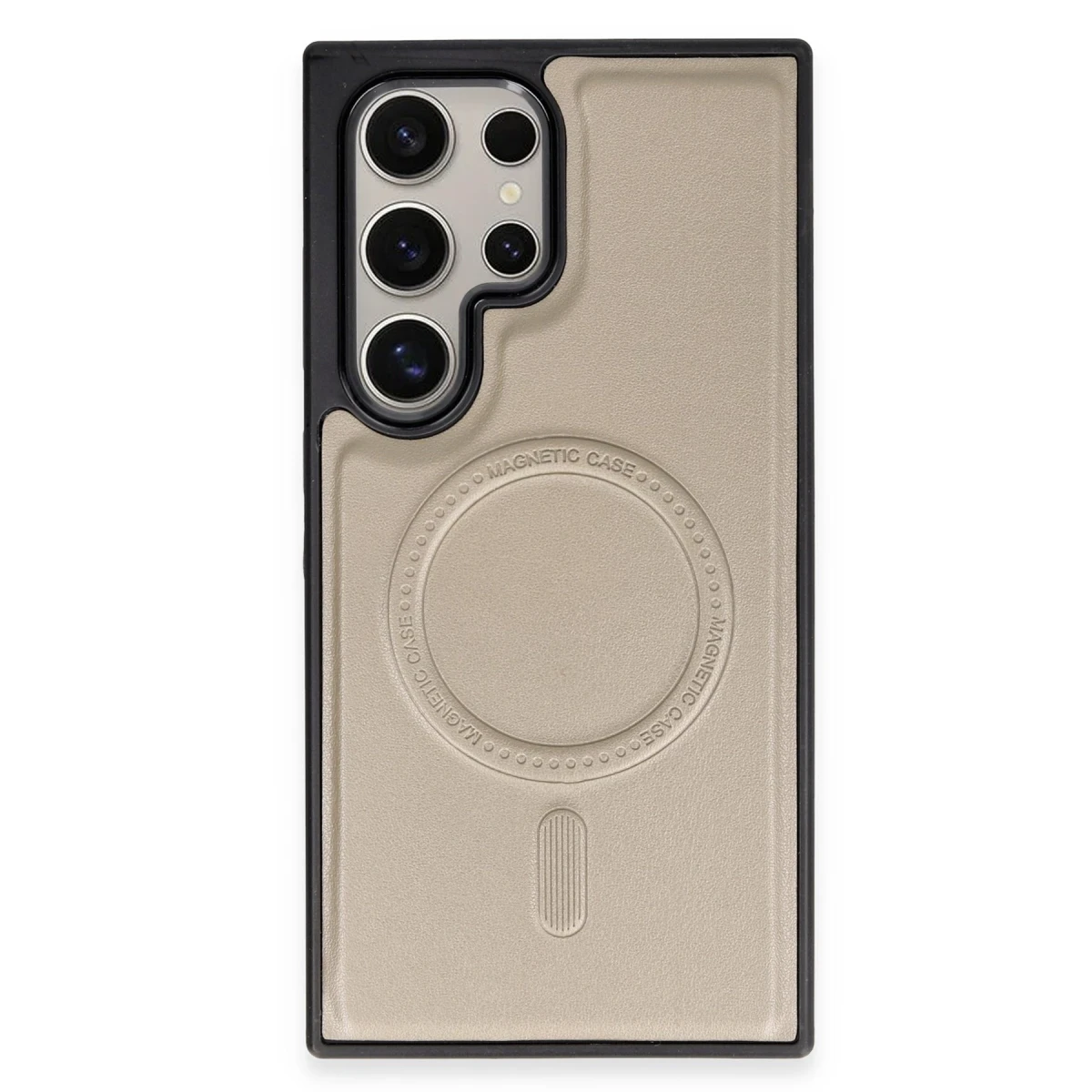 Newface Samsung Galaxy S23 Ultra Kılıf Ozzi Magsafe Deri Kapak - Natural Grey — görsel 3