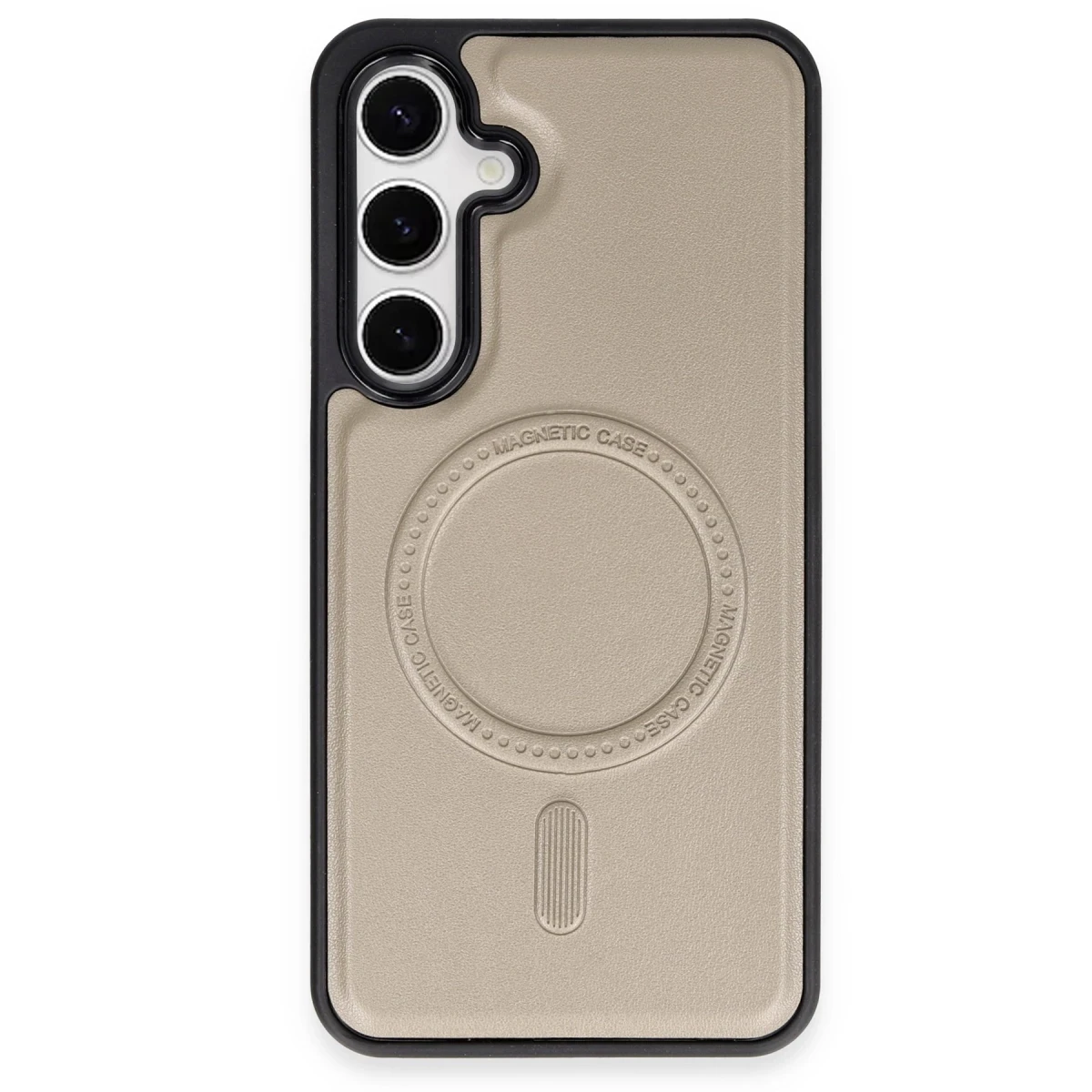 Newface Samsung Galaxy S24 Kılıf Ozzi Magsafe Deri Kapak - Natural Grey — görsel 3