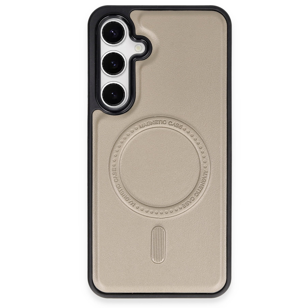 Newface Samsung Galaxy S24 Kılıf Ozzi Magsafe Deri Kapak - Natural Grey — görsel 5