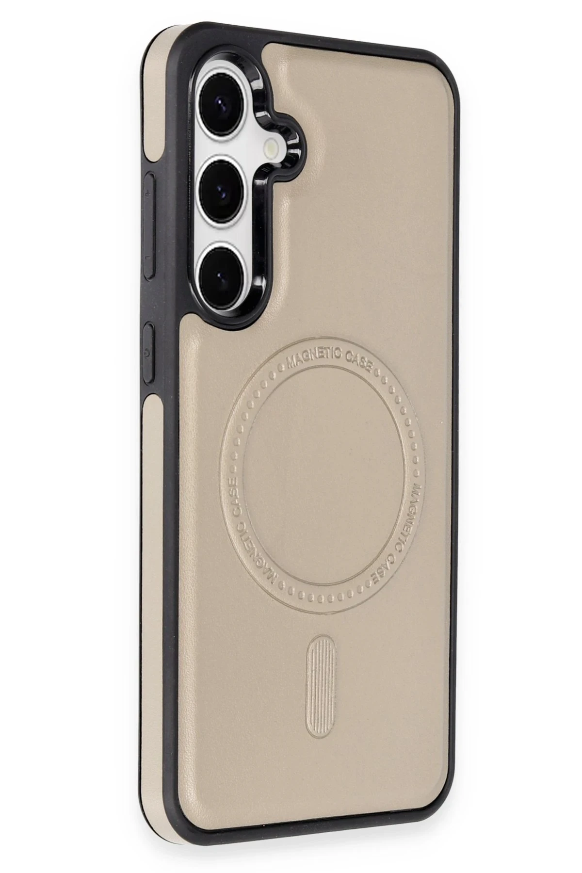 Newface Samsung Galaxy S24 Plus Kılıf Ozzi Magsafe Deri Kapak - Natural Grey — görsel 2