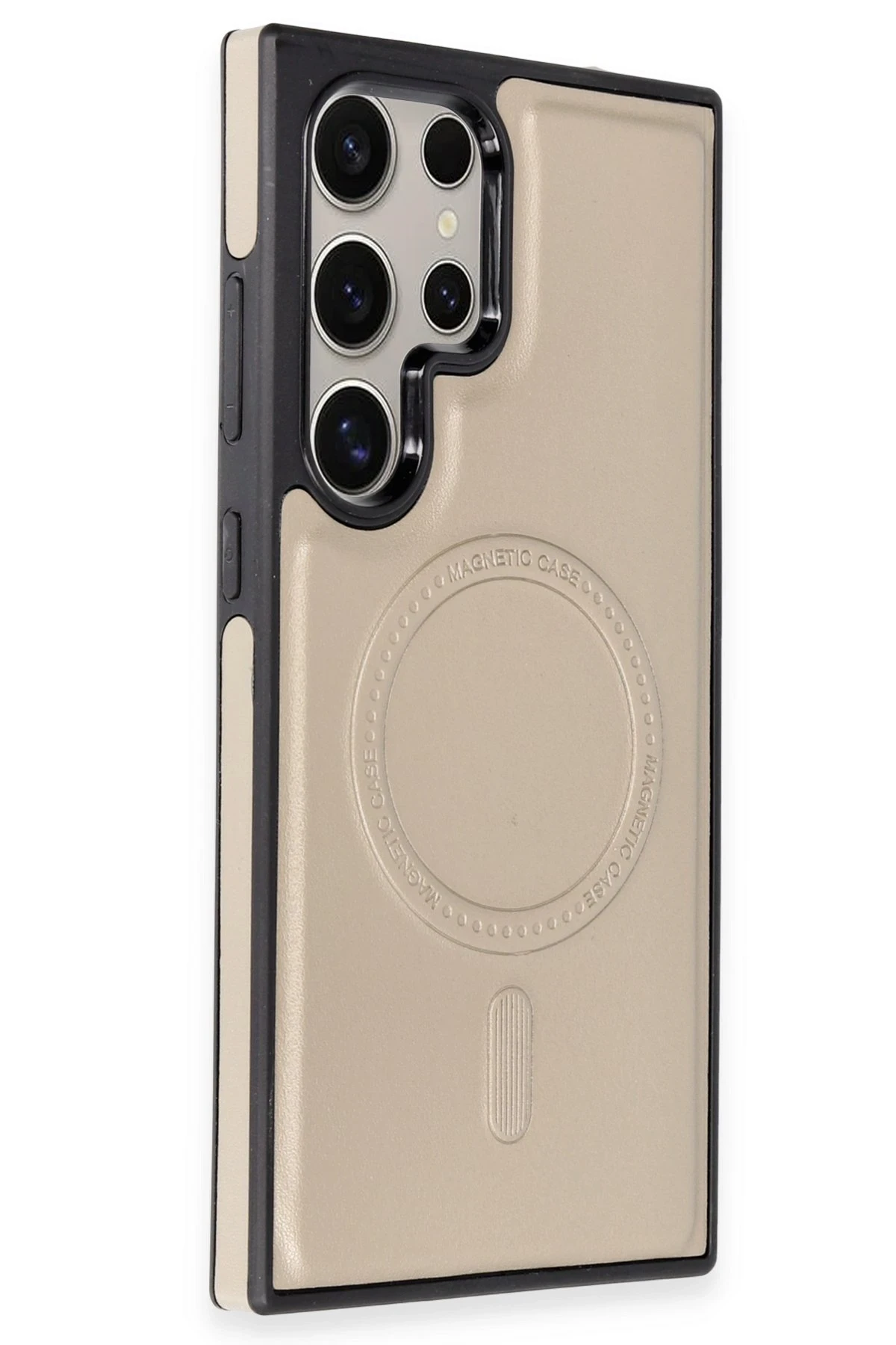 Newface Samsung Galaxy S24 Ultra Kılıf Ozzi Magsafe Deri Kapak - Natural Grey — görsel 2