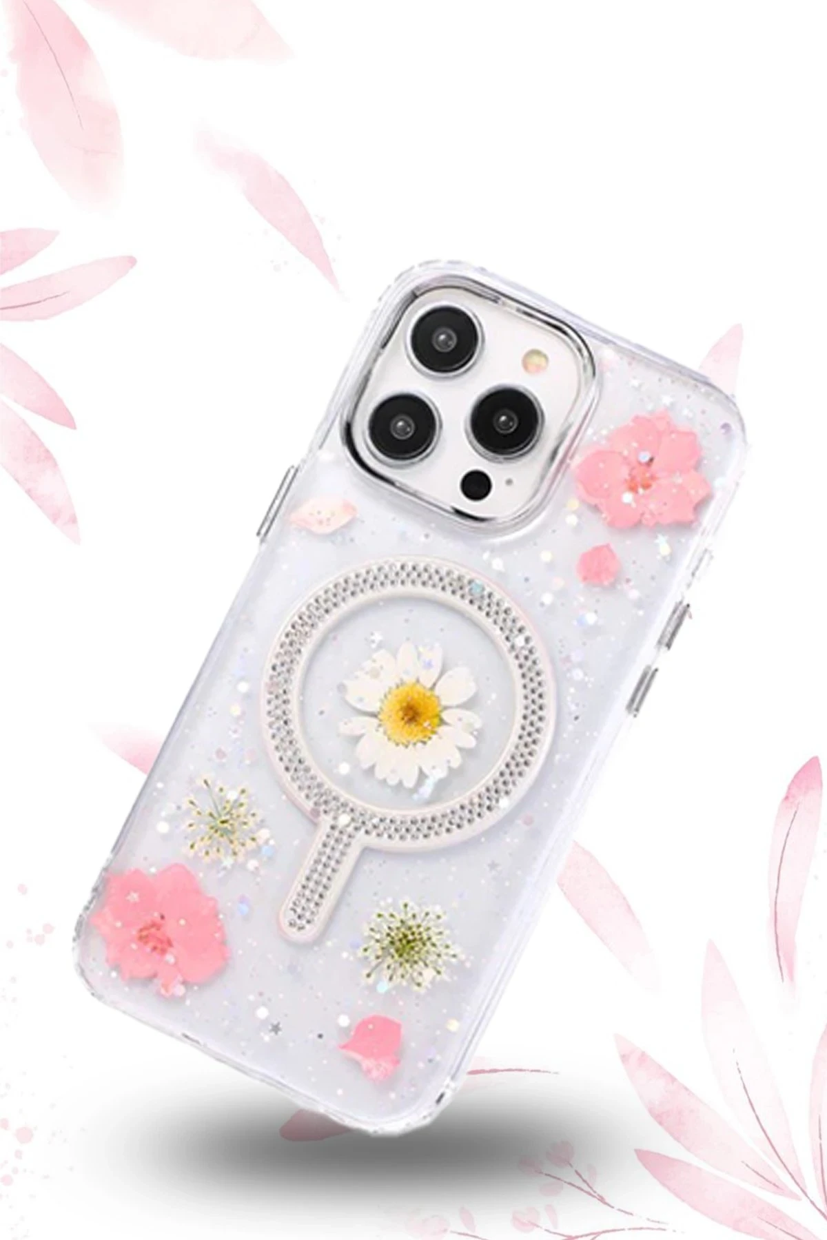 Newface Apple iPhone 14 Flower Magsafe Kapak - Sarı — görsel 3