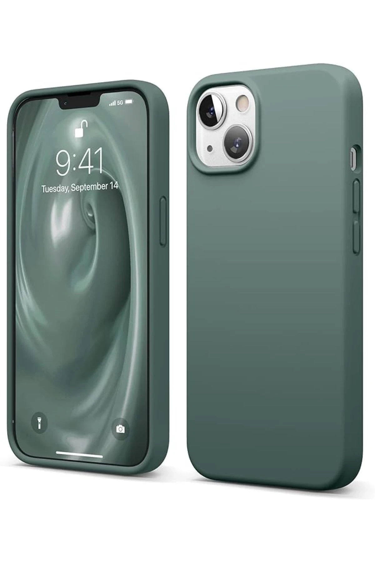 Newface iPhone 14 Kılıf First Silikon - Koyu Yeşil