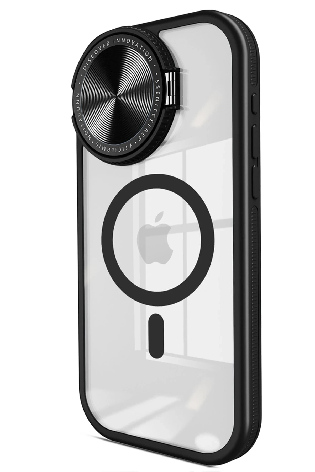 Newface Apple iPhone 14 Kılıf Teleskop Lens Magsafe Silikon Kapak - Siyah