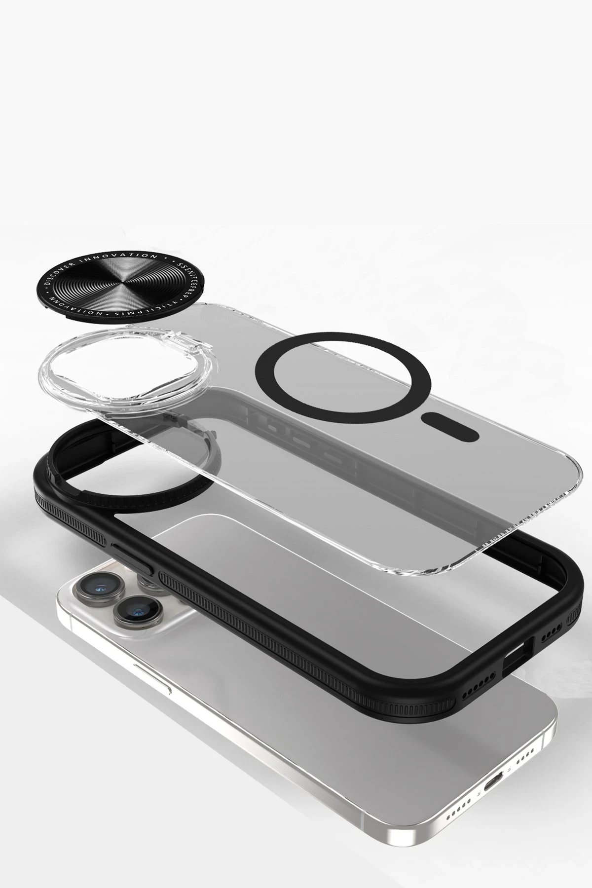 Newface Apple iPhone 14 Kılıf Teleskop Lens Magsafe Silikon Kapak - Siyah — görsel 3