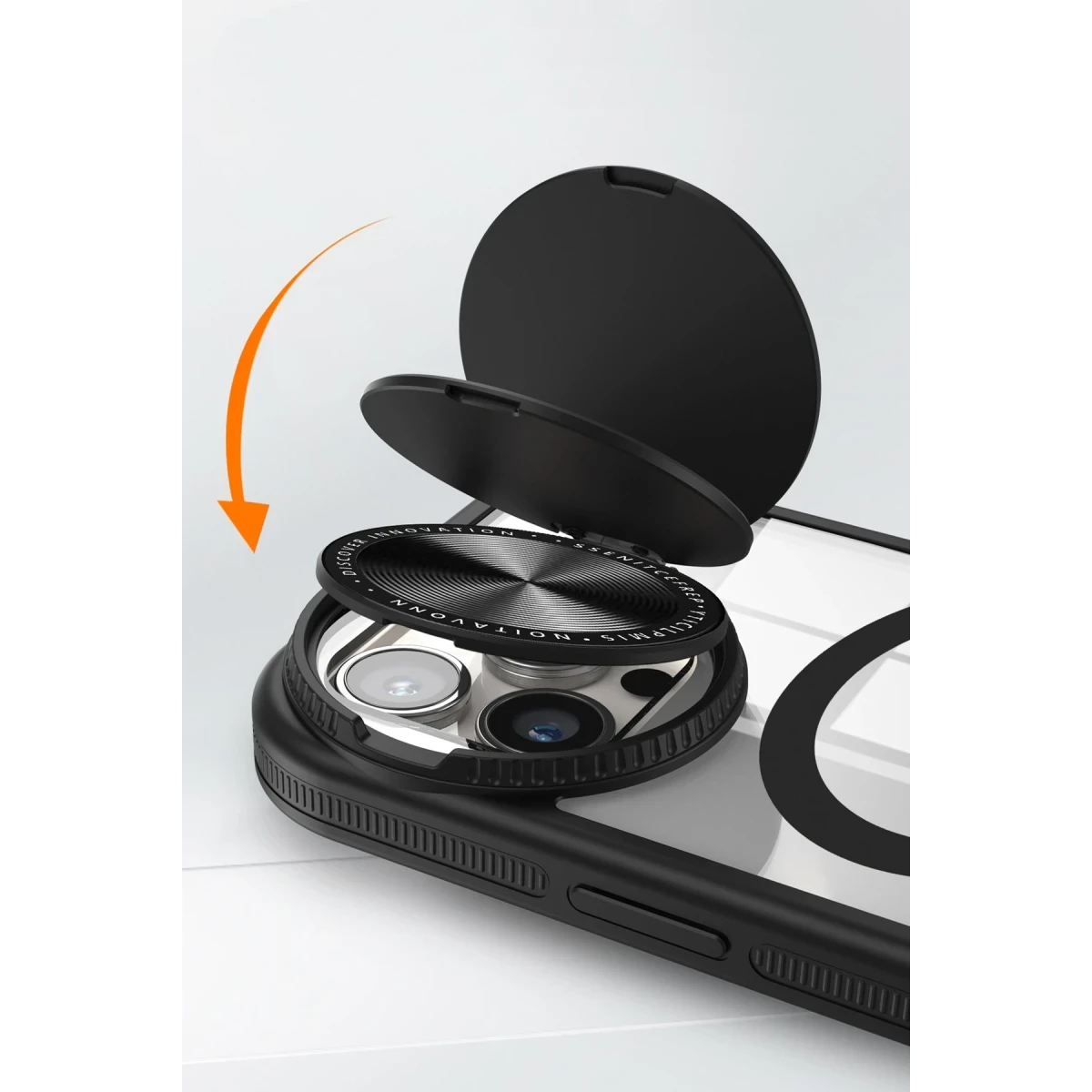 Newface Apple iPhone 14 Pro Max Kılıf Teleskop Lens Magsafe Silikon Kapak - Siyah — görsel 8