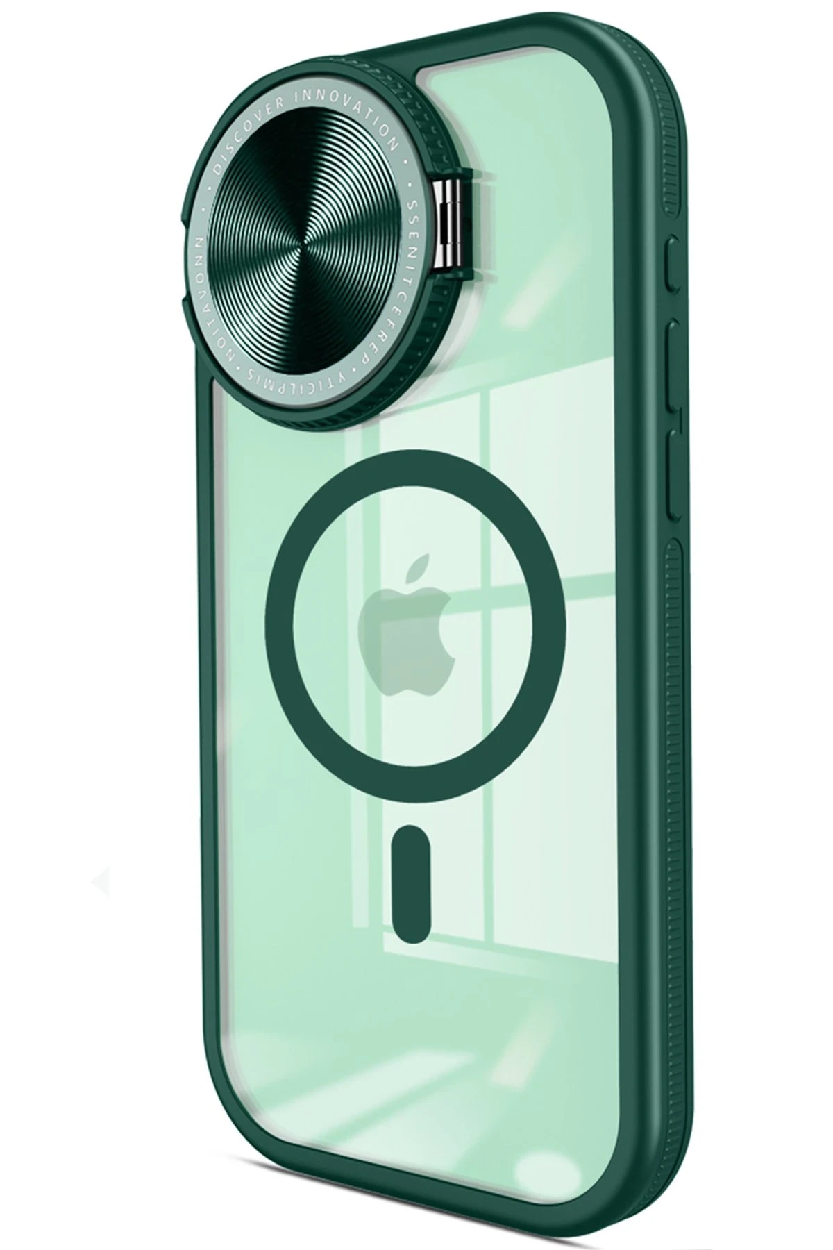 Newface iPhone 14 Pro Max Kılıf Teleskop Lens Magsafe Silikon Kapak - Koyu Yeşil