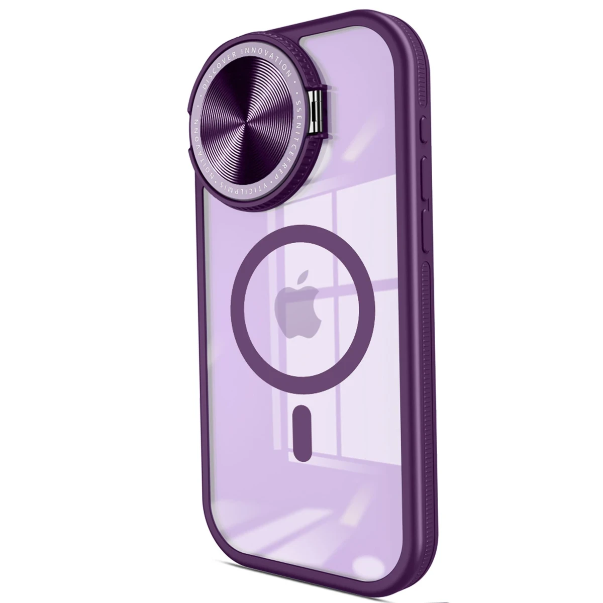 Newface Apple iPhone 14 Pro Max Kılıf Teleskop Lens Magsafe Silikon Kapak - Derin Mor