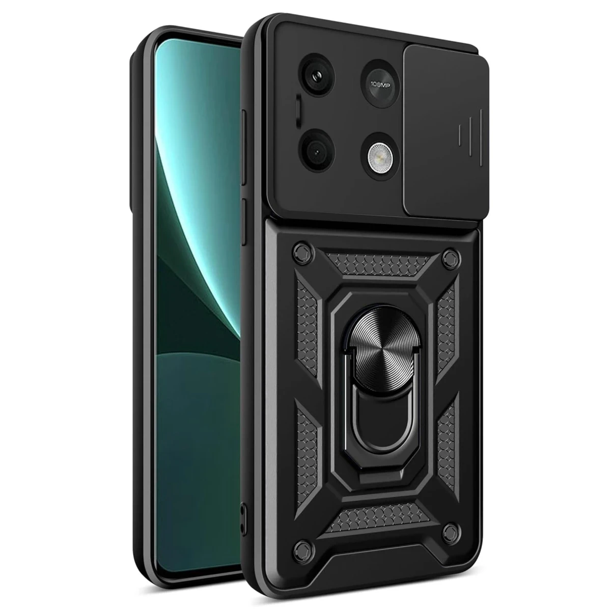 Newface Xiaomi Redmi Note 13 5G Kılıf Pars Lens Yüzüklü Silikon - Siyah — görsel 5