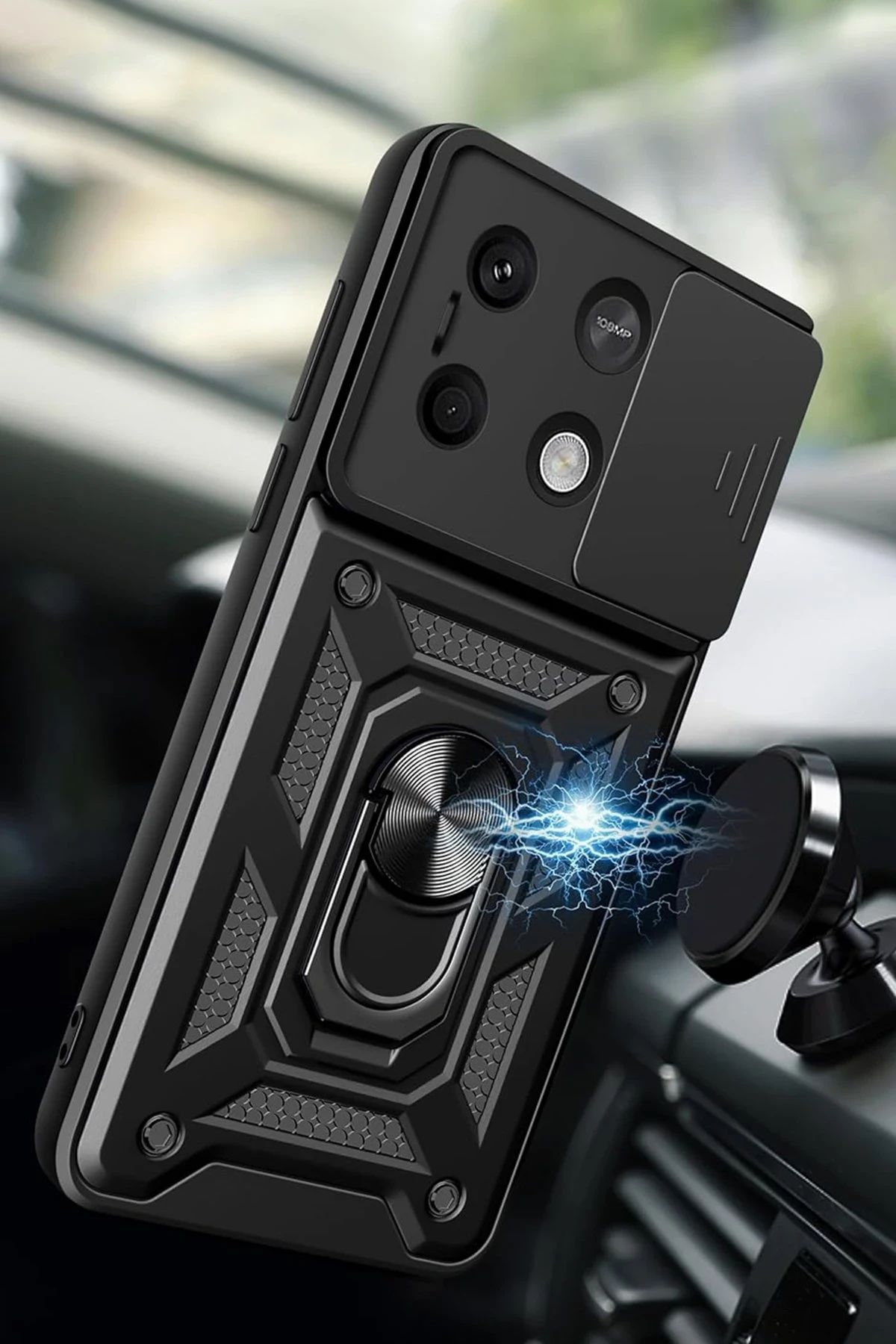 Newface Xiaomi Redmi Note 13 5G Kılıf Pars Lens Yüzüklü Silikon - Siyah — görsel 2