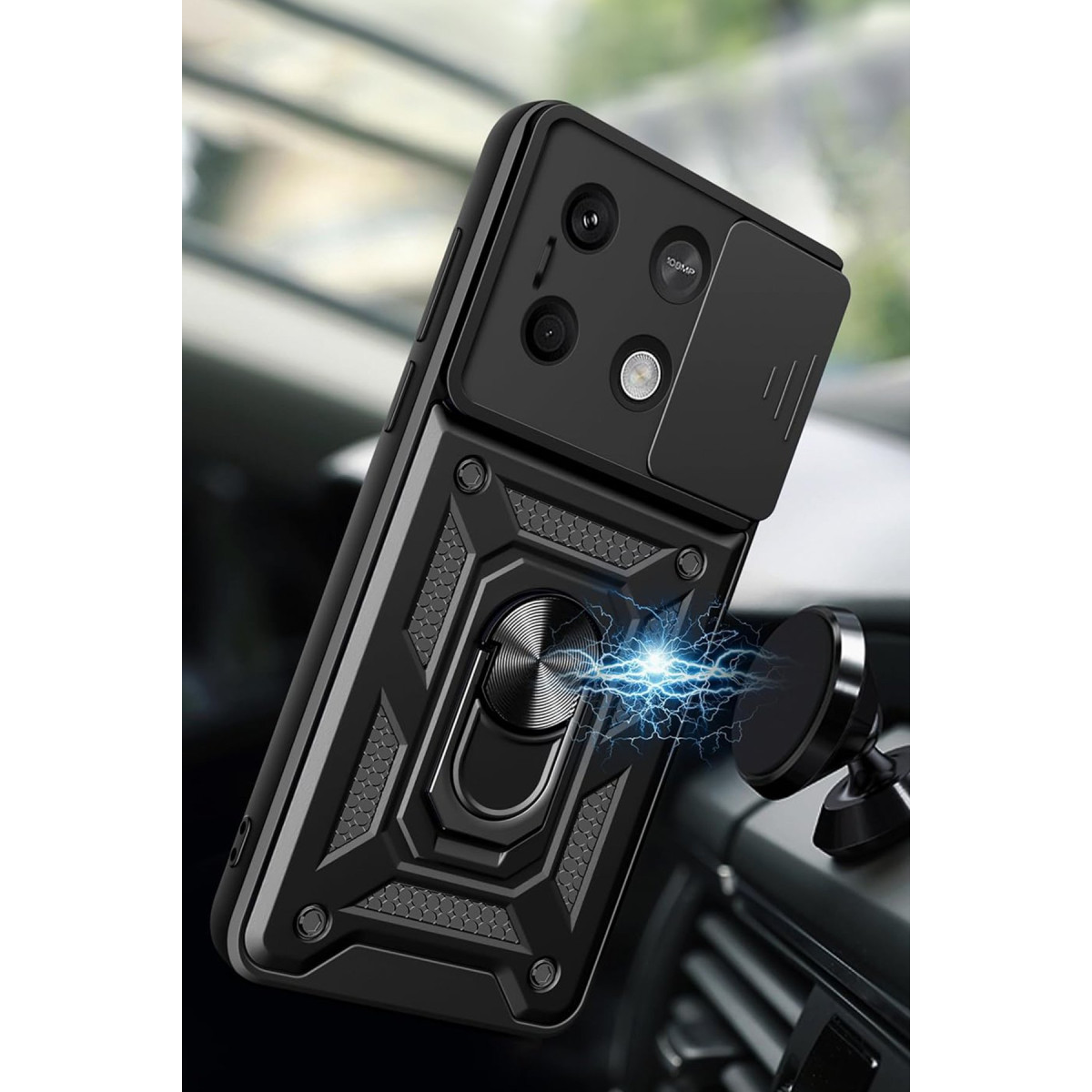 Newface Xiaomi Redmi Note 13 5G Kılıf Pars Lens Yüzüklü Silikon - Siyah — görsel 10
