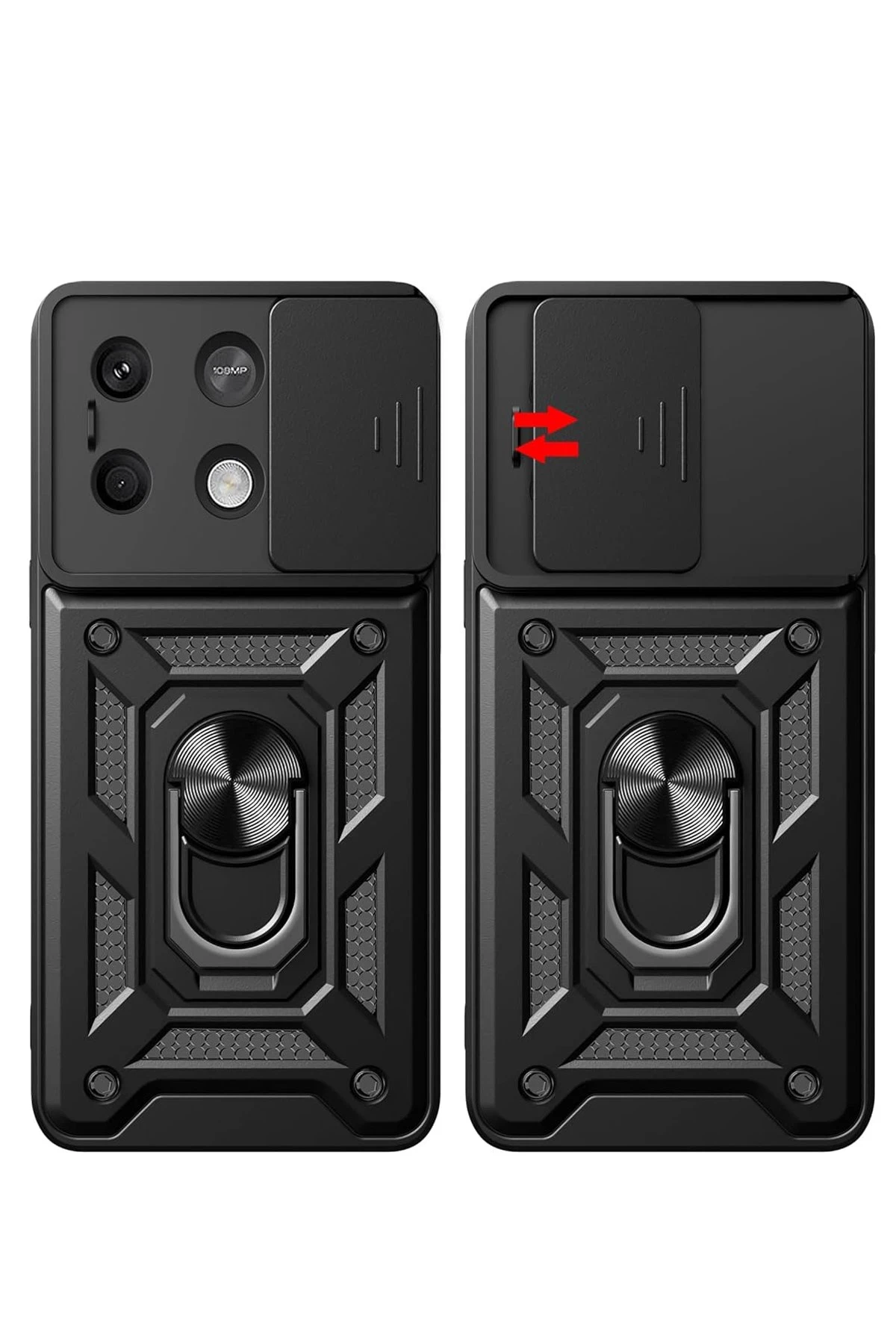 Newface Xiaomi Redmi Note 13 5G Kılıf Pars Lens Yüzüklü Silikon - Siyah — görsel 3