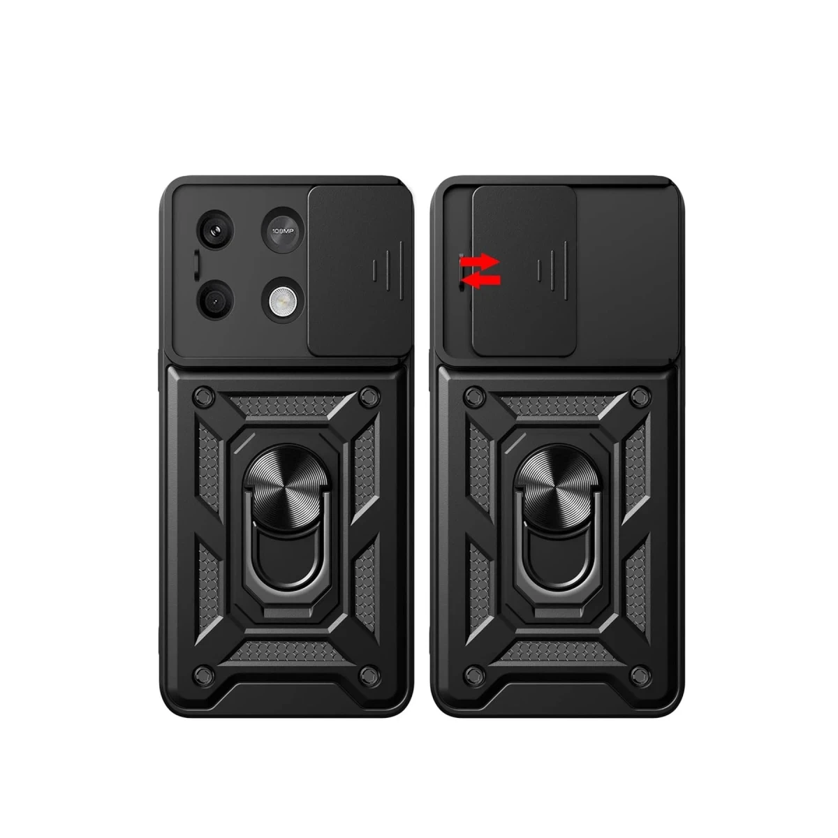 Newface Xiaomi Redmi Note 13 5G Kılıf Pars Lens Yüzüklü Silikon - Siyah — görsel 7