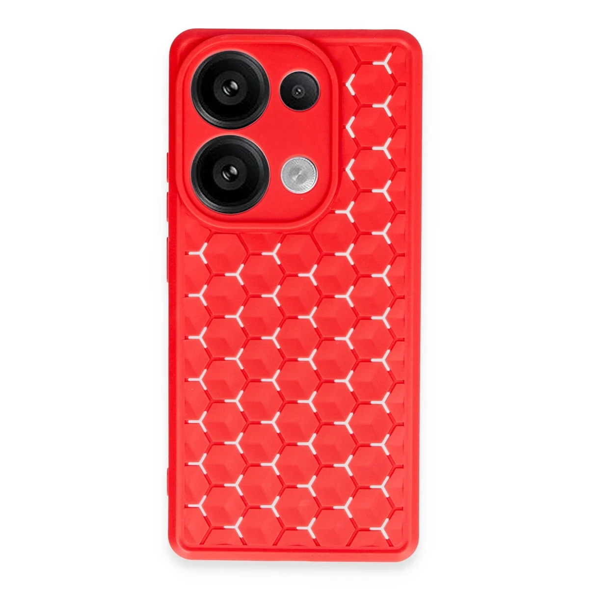 Xiaomi Redmi Note 13 Pro 4G Kılıf Petek Silikon Kapak - Kırmızı