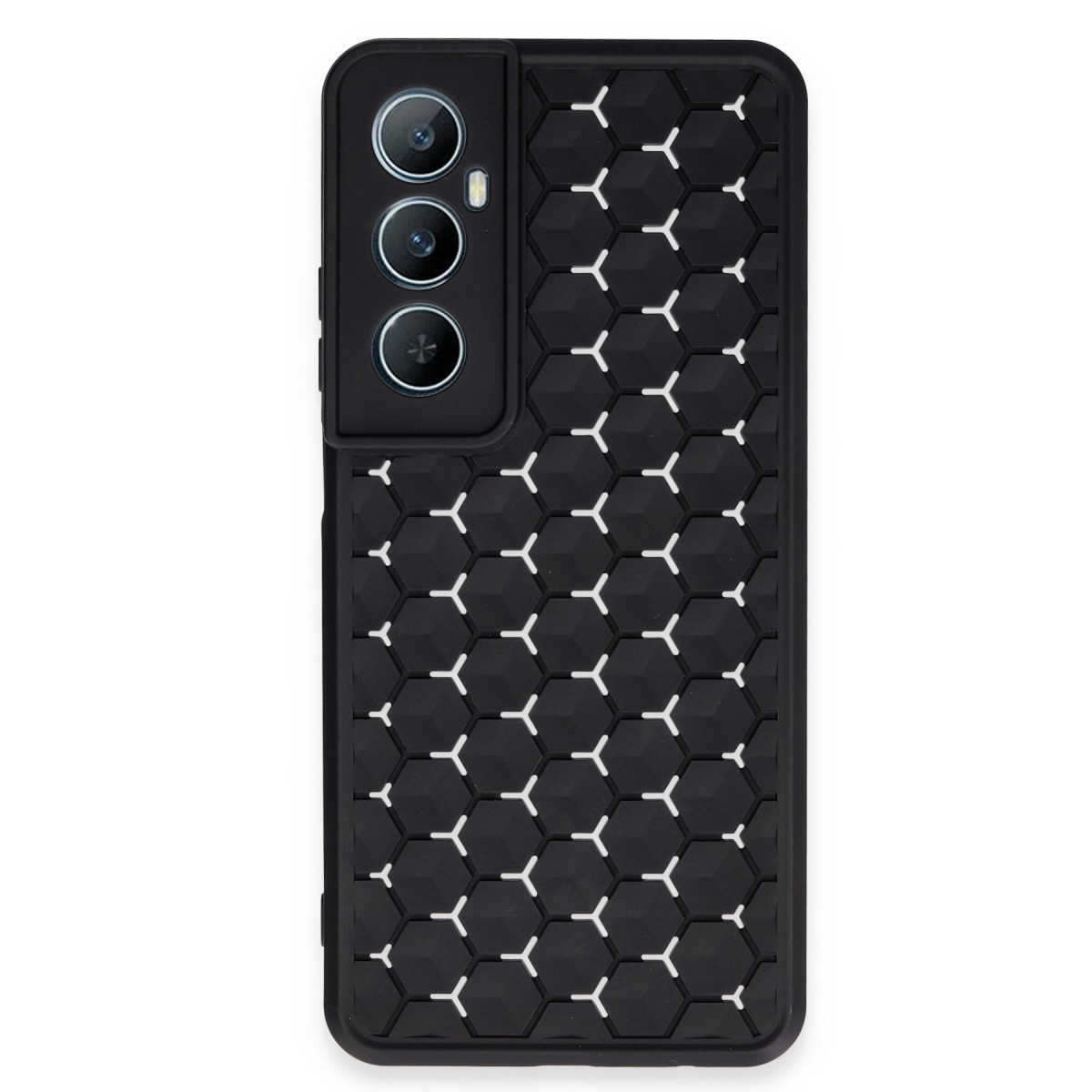 Newface Realme C65 Kılıf Petek Silikon Kapak - Siyah — görsel 5