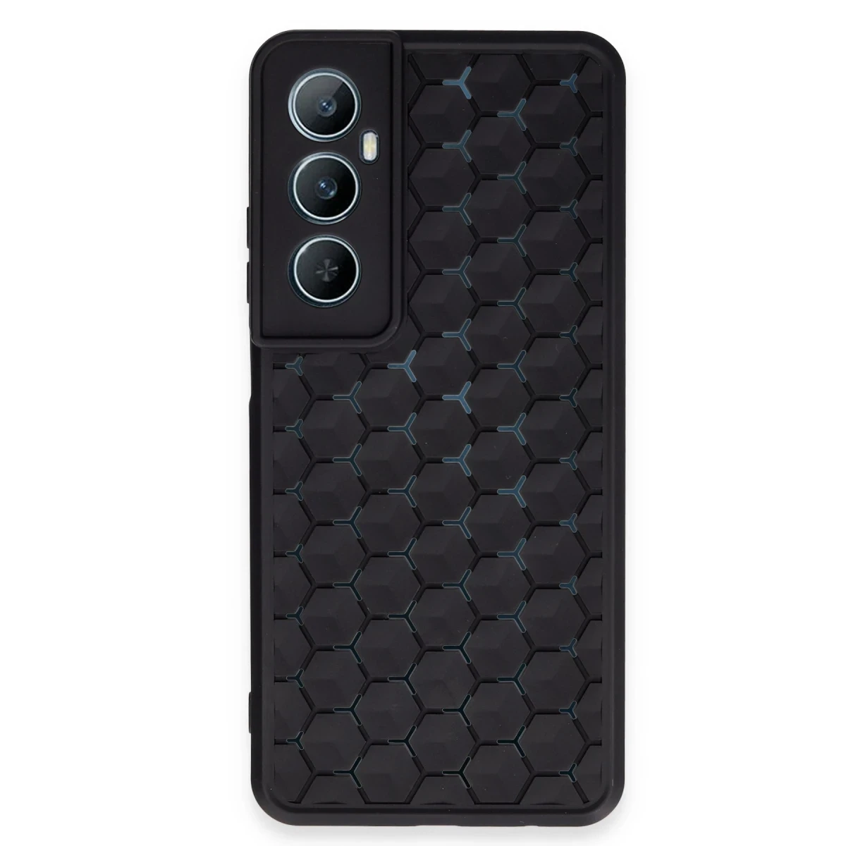 Newface Realme C65 Kılıf Petek Silikon Kapak - Siyah — görsel 4