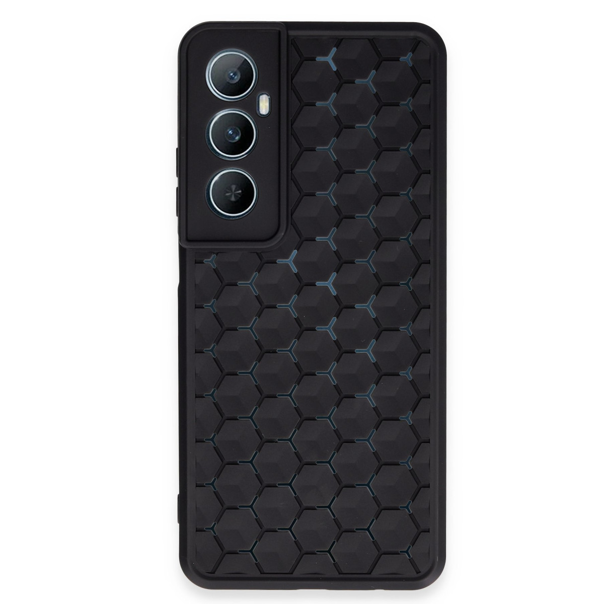 Newface Realme C65 Kılıf Petek Silikon Kapak - Siyah — görsel 6