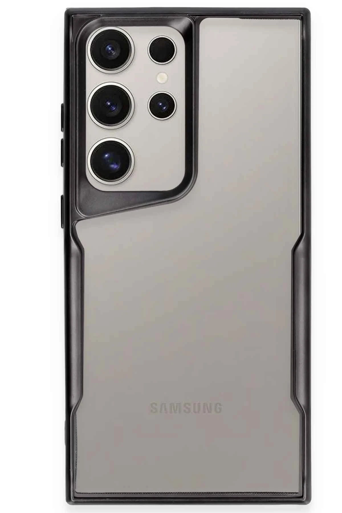 Newface Samsung Galaxy S23 Ultra Kılıf Boyi Silikon Kapak - Siyah