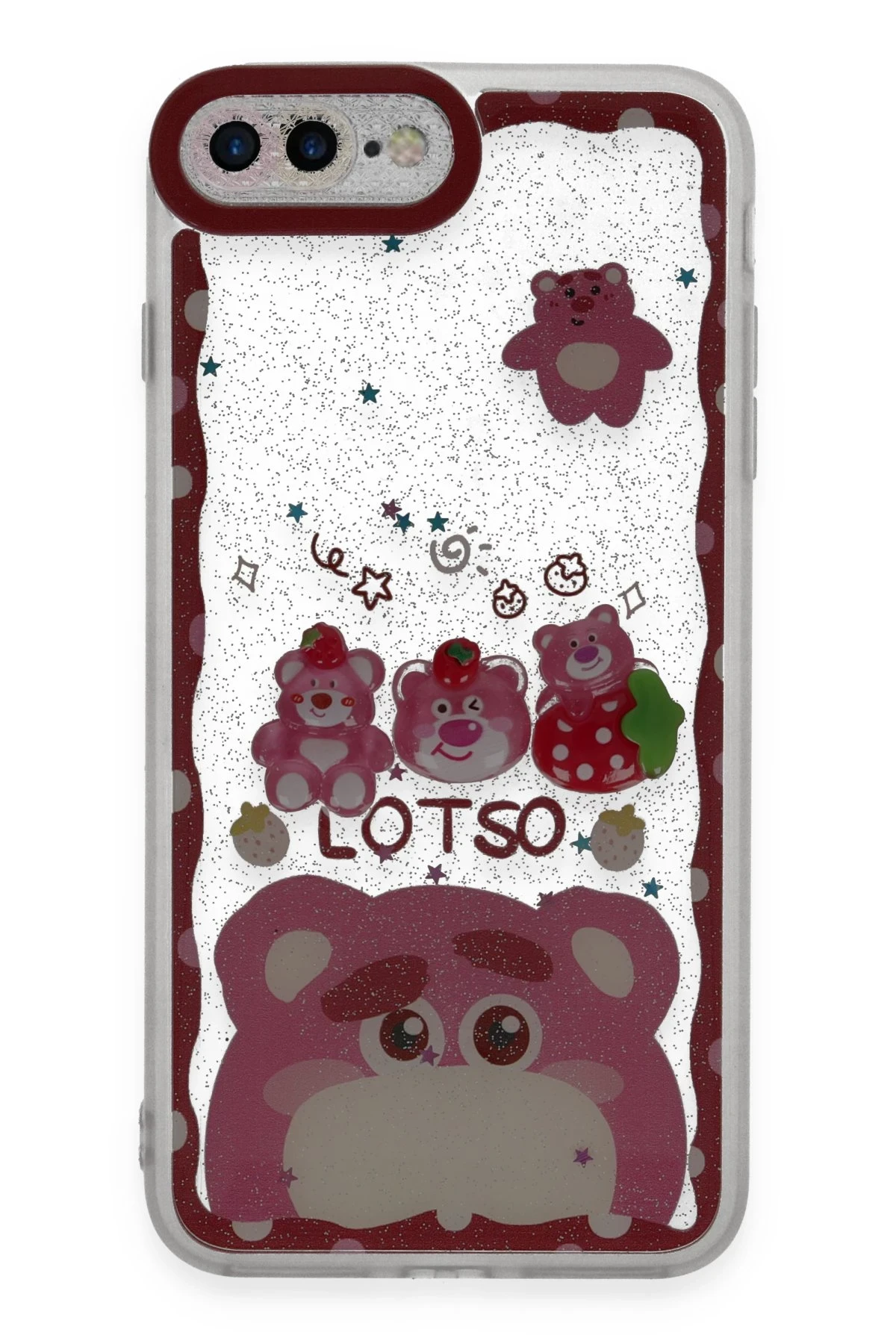 Newface Apple iPhone 7 Plus Kılıf Sweet Desenli Silikon Kapak - Pembe