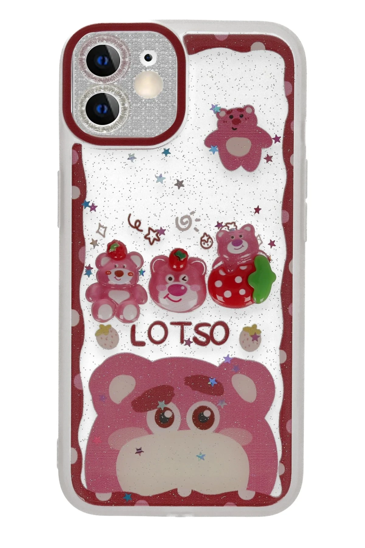 Newface Apple iPhone 12 Kılıf Sweet Desenli Silikon Kapak - Pembe