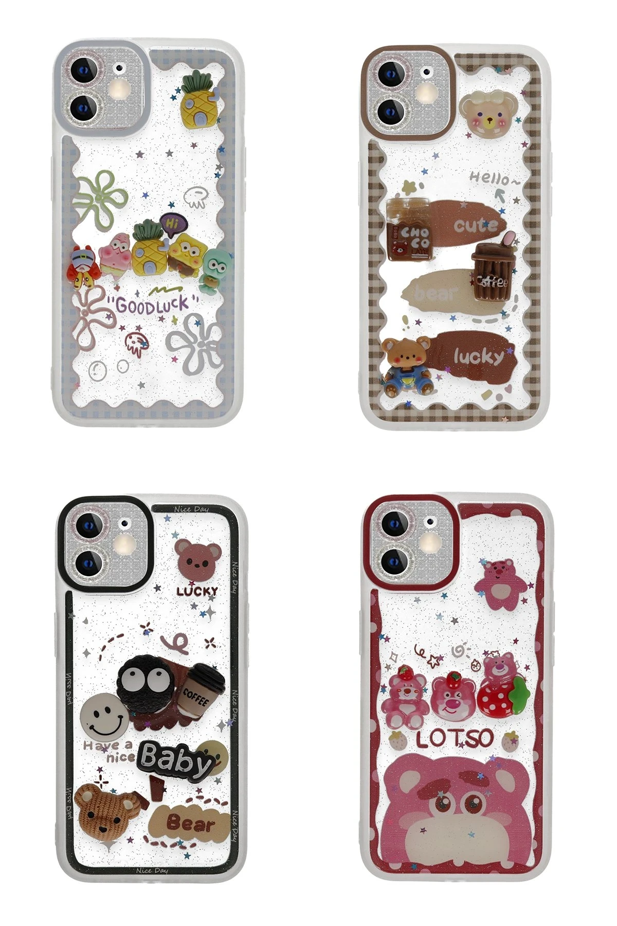 Newface Apple iPhone 12 Kılıf Sweet Desenli Silikon Kapak - Pembe — görsel 2