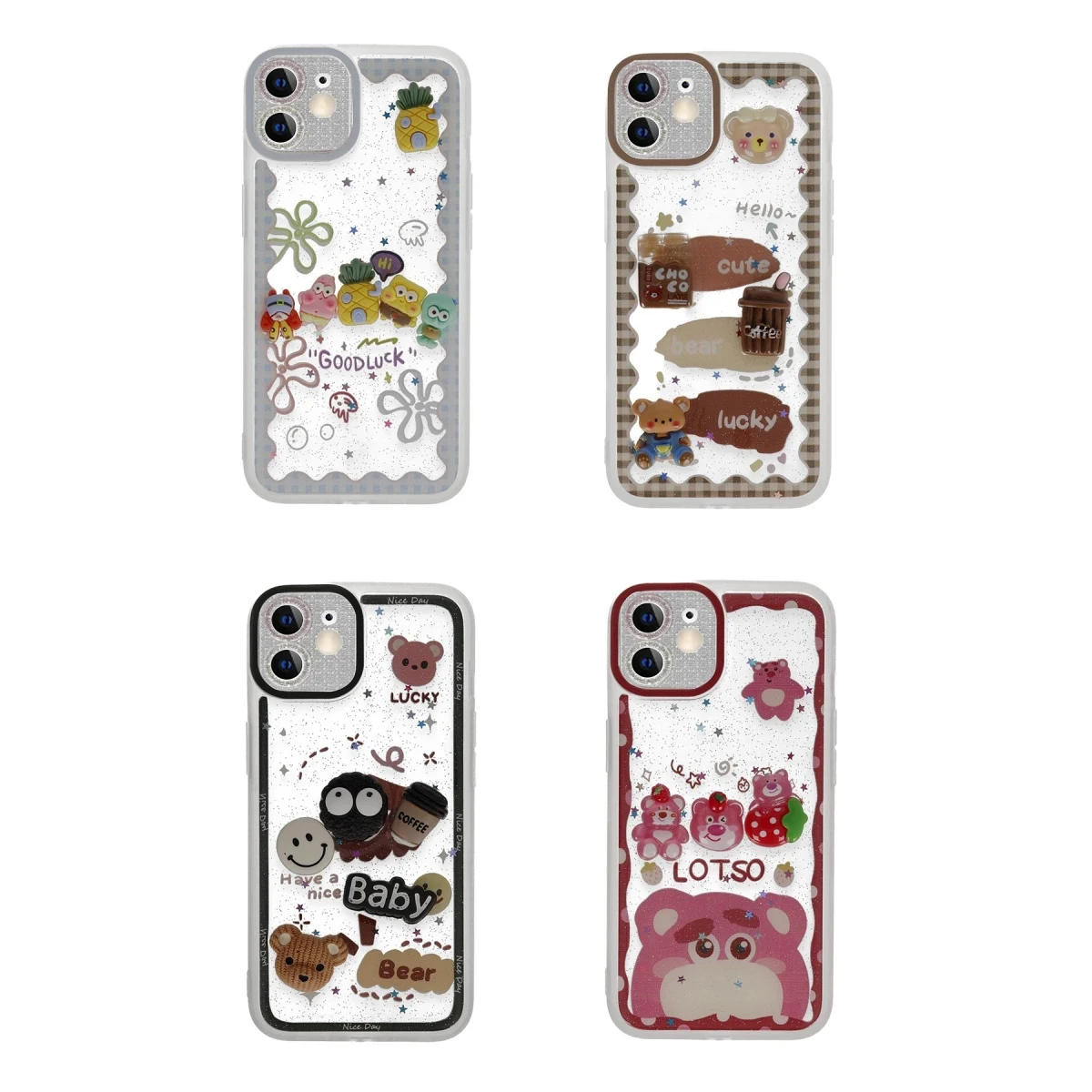 Newface Apple iPhone 12 Kılıf Sweet Desenli Silikon Kapak - Pembe — görsel 4