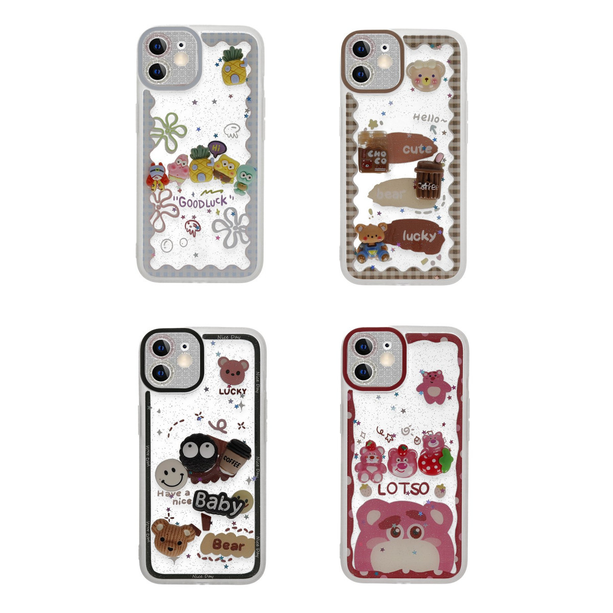 Newface Apple iPhone 12 Kılıf Sweet Desenli Silikon Kapak - Pembe — görsel 6
