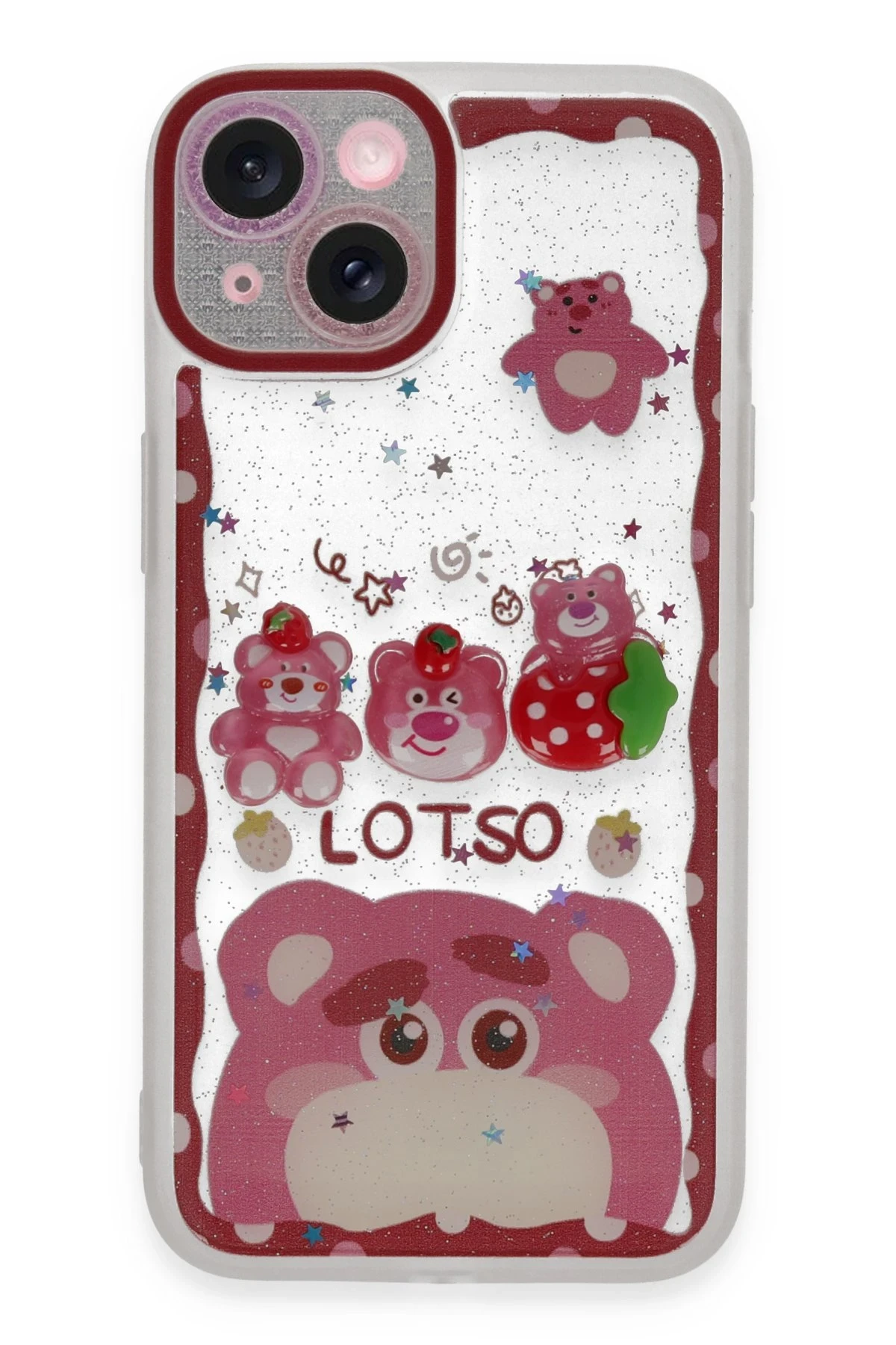 Newface Apple iPhone 14 Kılıf Sweet Desenli Silikon Kapak - Pembe