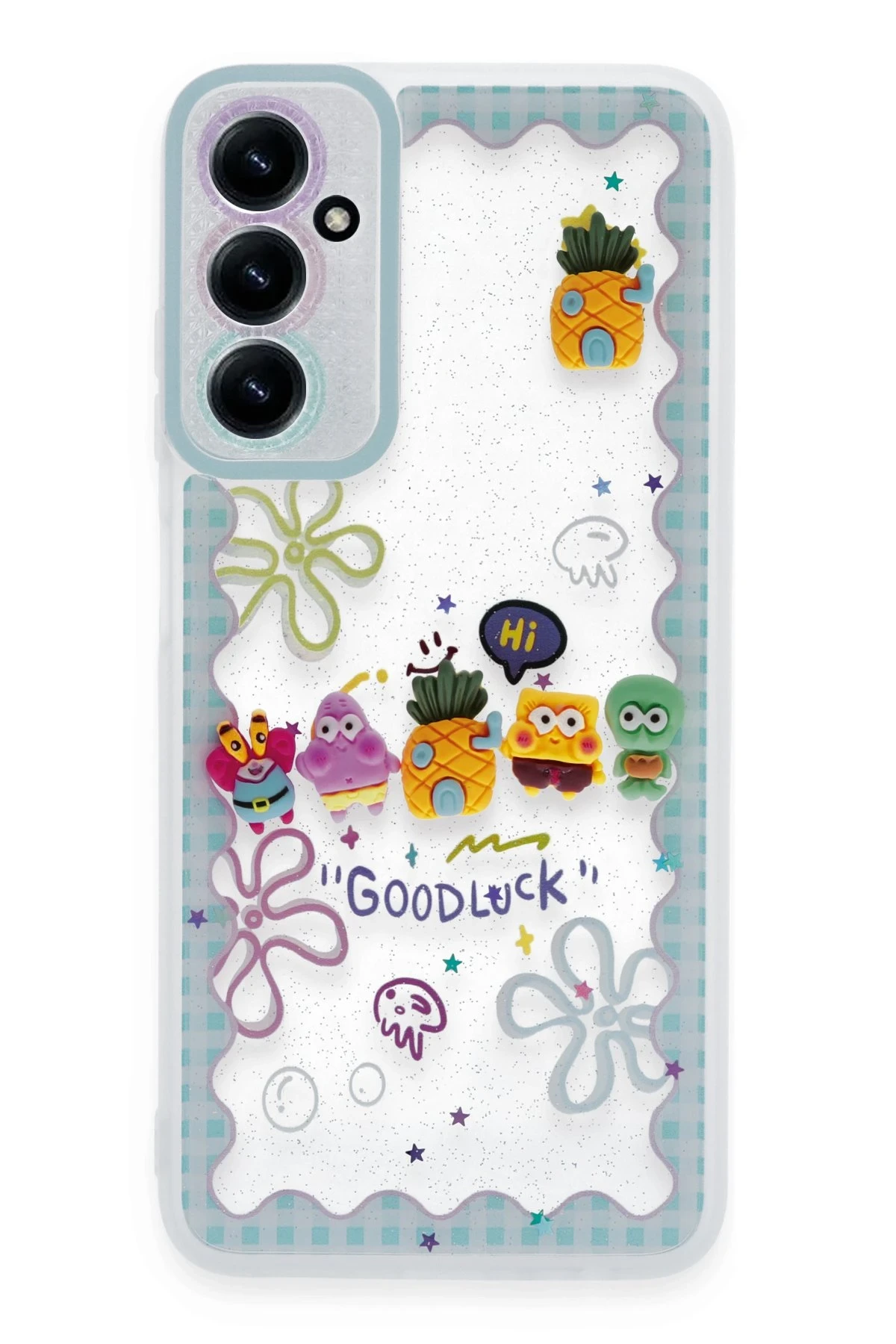 Newface Samsung Galaxy A25 5G Kılıf Sweet Desenli Silikon Kapak - Açık Mavi