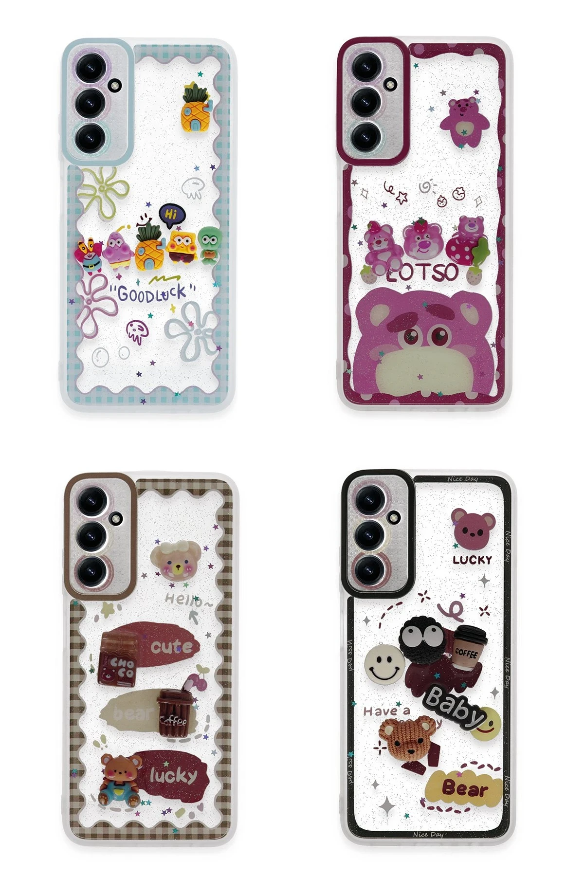 Newface Samsung Galaxy A14 4G Kılıf Sweet Desenli Silikon Kapak - Pembe