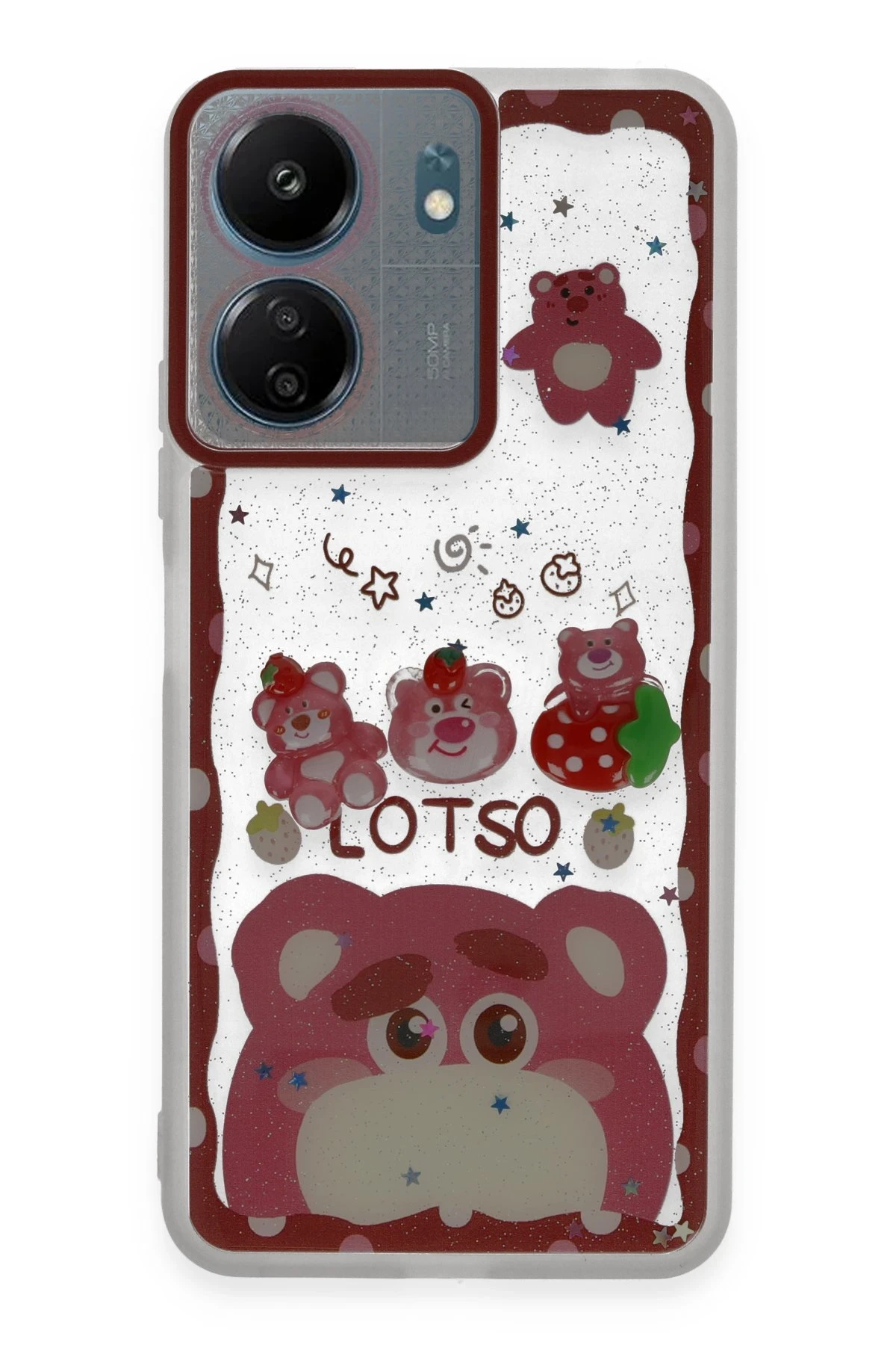 Newface Xiaomi Redmi 13C Kılıf Sweet Desenli Silikon Kapak - Pembe