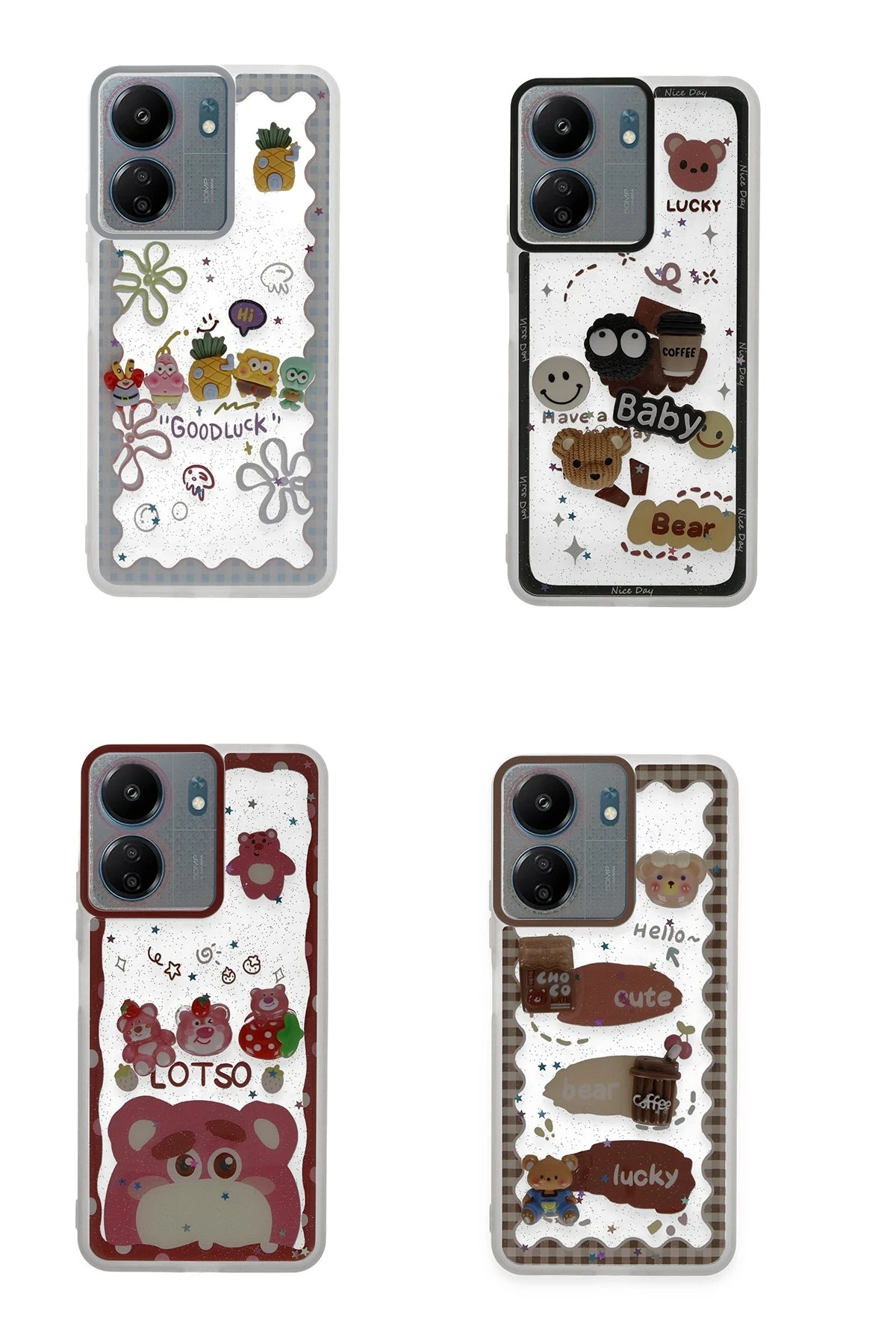 Newface Xiaomi Redmi 13C Kılıf Sweet Desenli Silikon Kapak - Pembe — görsel 2