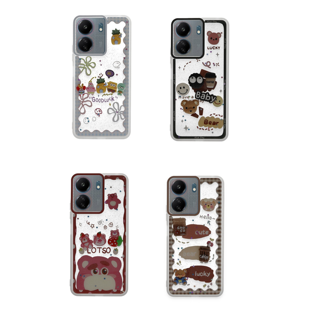 Newface Xiaomi Redmi 13C Kılıf Sweet Desenli Silikon Kapak - Pembe — görsel 6