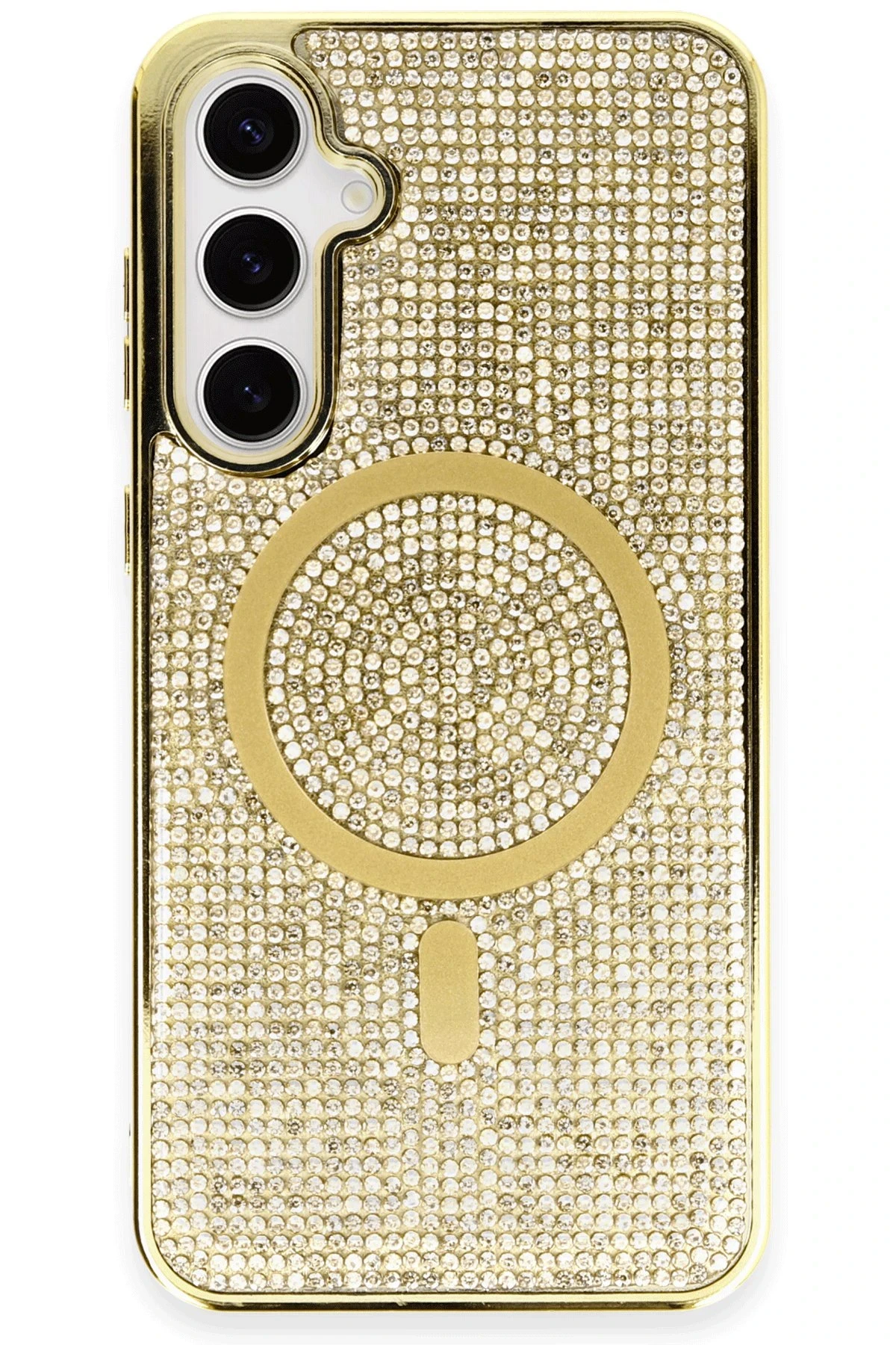 Newface Samsung Galaxy S23 Kılıf Diamond Magsafe Kapak - Gold