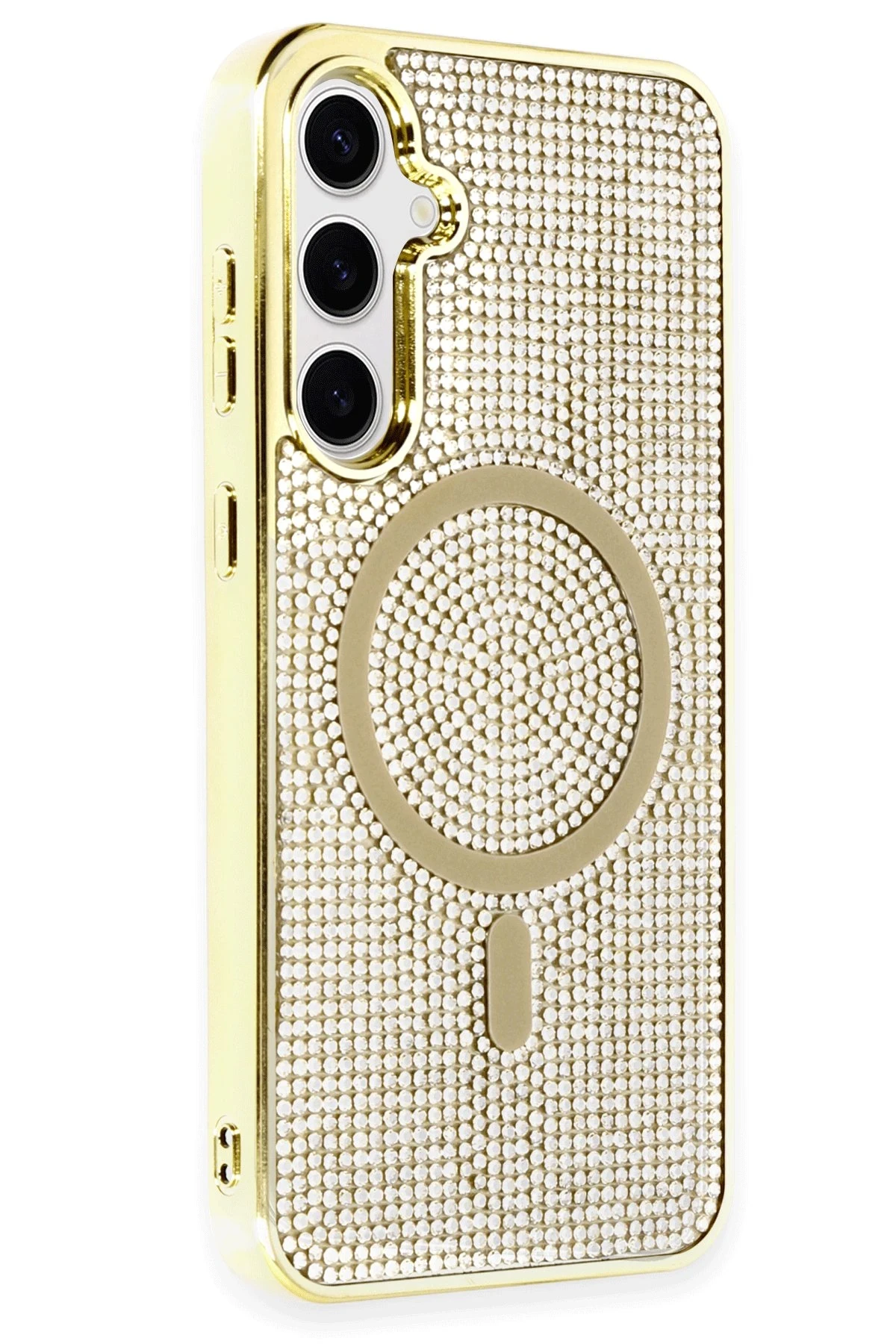 Newface Samsung Galaxy S23 Kılıf Diamond Magsafe Kapak - Gold