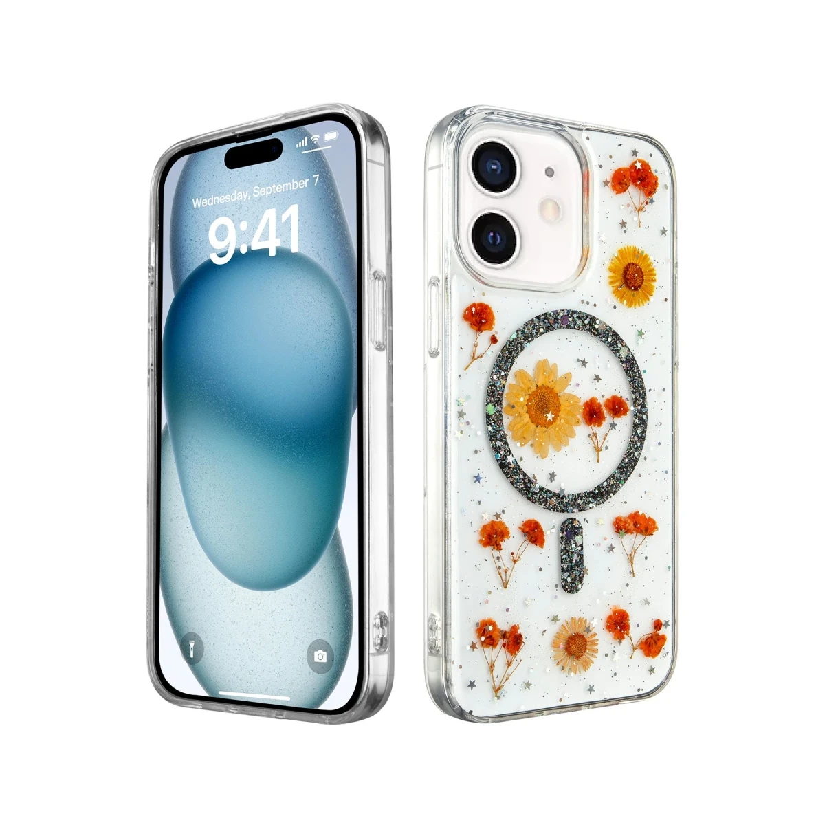 Newface Apple iPhone 11 Kılıf Daisy Simli Magsafe Kapak - Siyah — görsel 4