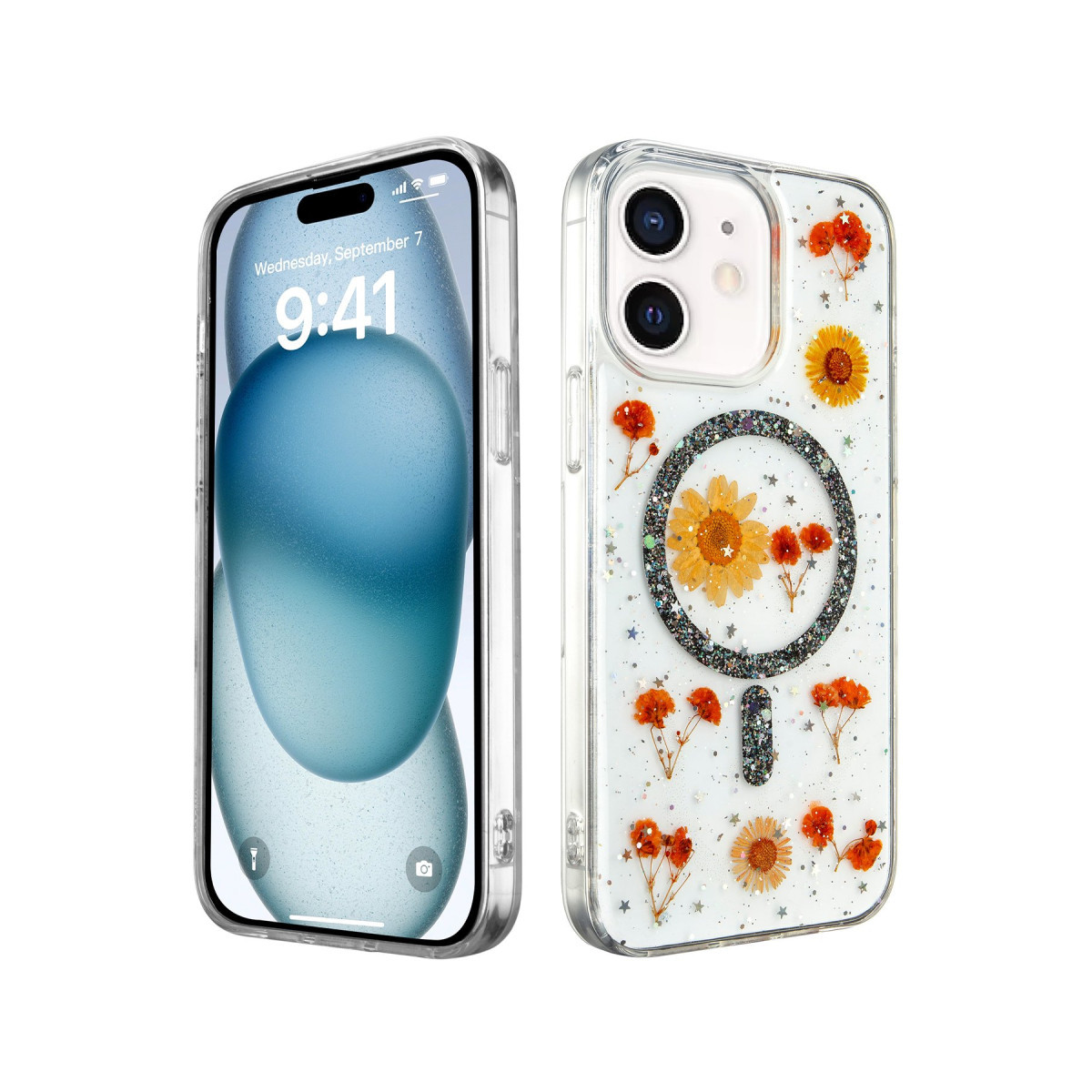 Newface Apple iPhone 11 Kılıf Daisy Simli Magsafe Kapak - Siyah — görsel 7