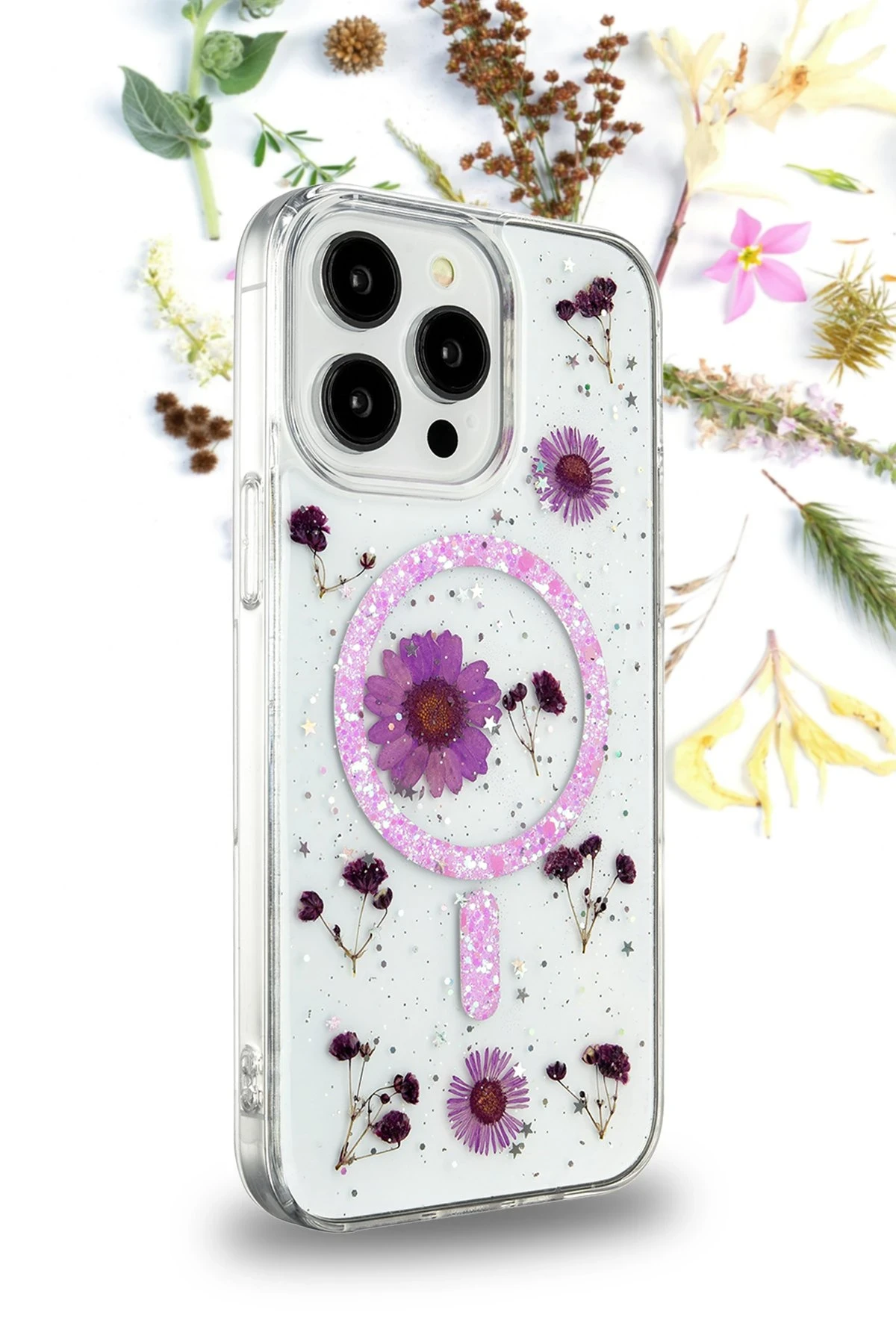 Newface Apple iPhone 11 Kılıf Daisy Simli Magsafe Kapak - Siyah — görsel 3