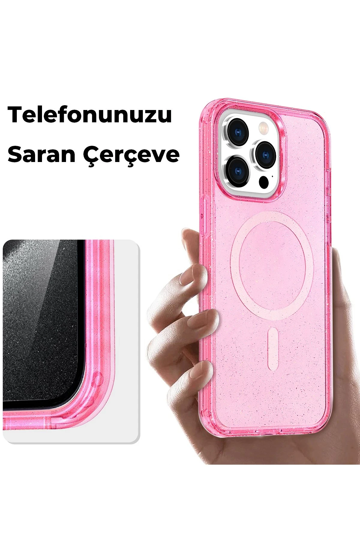 Newface iPhone 15 Plus Kılıf Glow Magsafe Kapak - Siyah