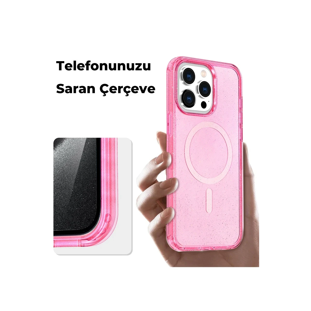 Newface Apple iPhone 15 Plus Kılıf Star Magsafe Kapak - Siyah — görsel 7