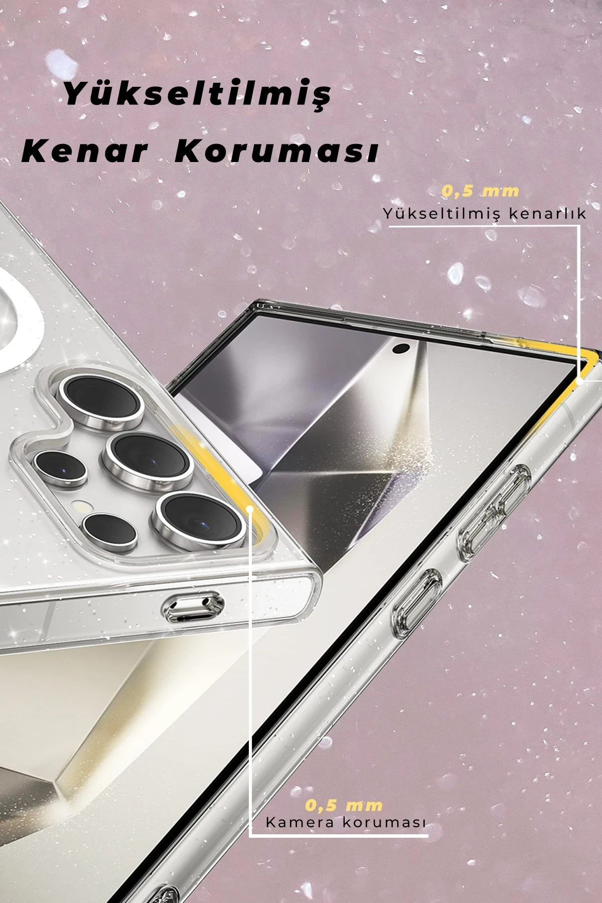 Newface Samsung Galaxy S23 Ultra Kılıf Glow Magsafe Kapak - Siyah