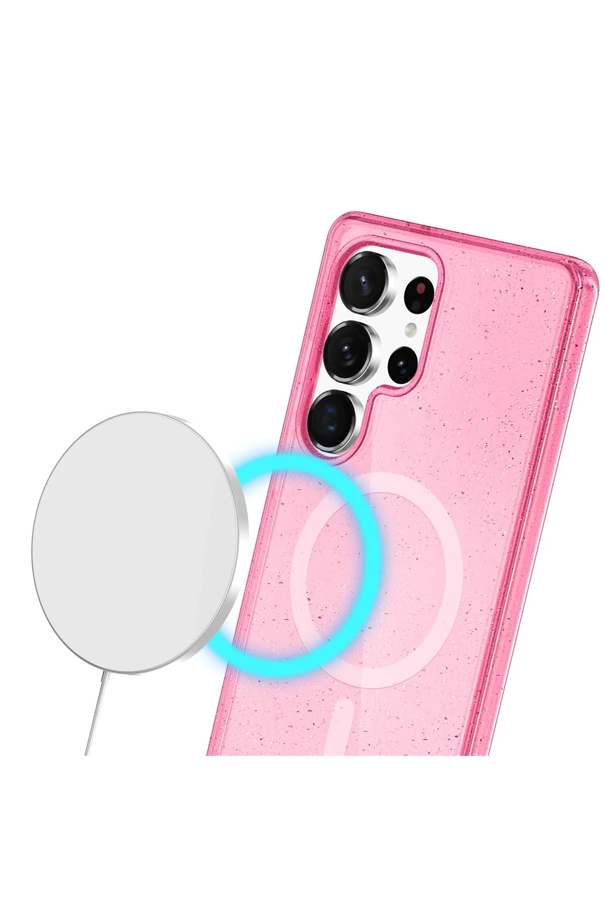 Newface Samsung Galaxy S24 Ultra Kılıf Glow Magsafe Kapak - Pembe