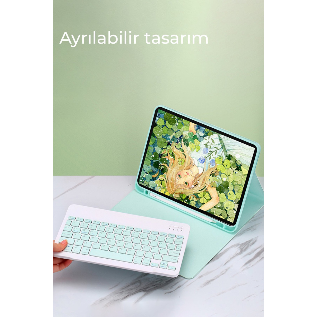 Newface Samsung Galaxy X200 Tab A8 10.5 Kılıf KC01 Smart Klavyeli Tablet Kılıfı - Siyah — görsel 8