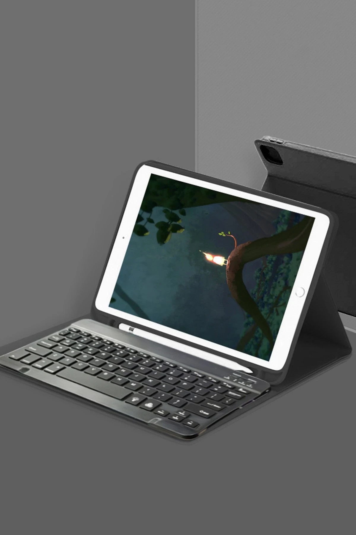 Newface Samsung Galaxy T737 Tab S7 FE 12.4 Kılıf KC01 Smart Klavyeli Tablet Kılıfı - Siyah