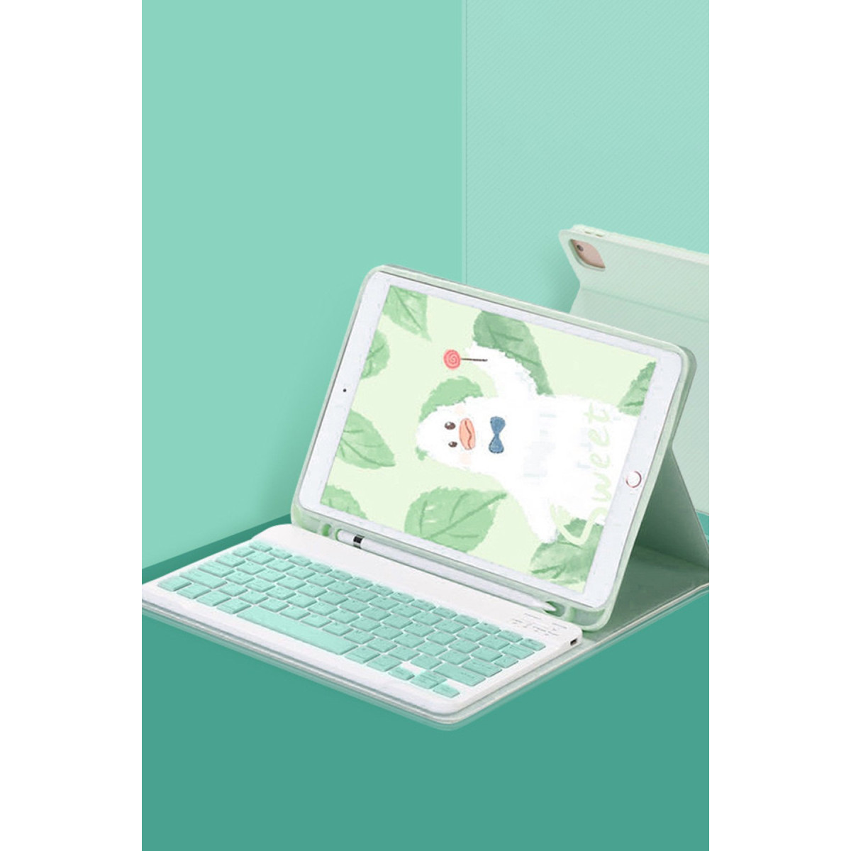 Newface Apple iPad 10.2 (9.nesil) Kılıf KC01 Smart Klavyeli Tablet Kılıfı - Açık Yeşil — görsel 7